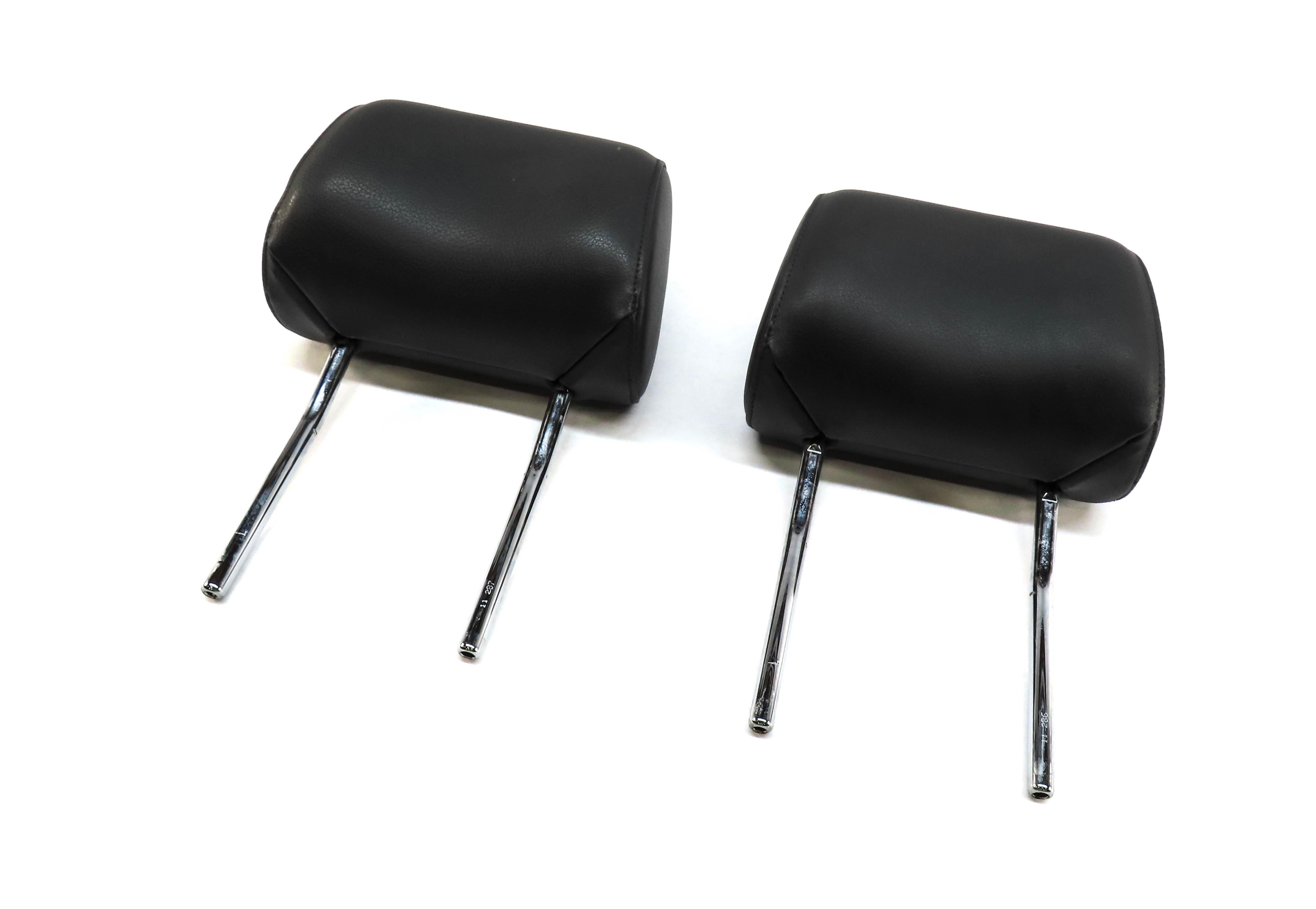 08-15 AUDI A3 A6 Q7 S6 (8P C7 4L) FRONT LEFT & RIGHT SEAT HEADREST SET-2 (BLACK) — exact item pictured