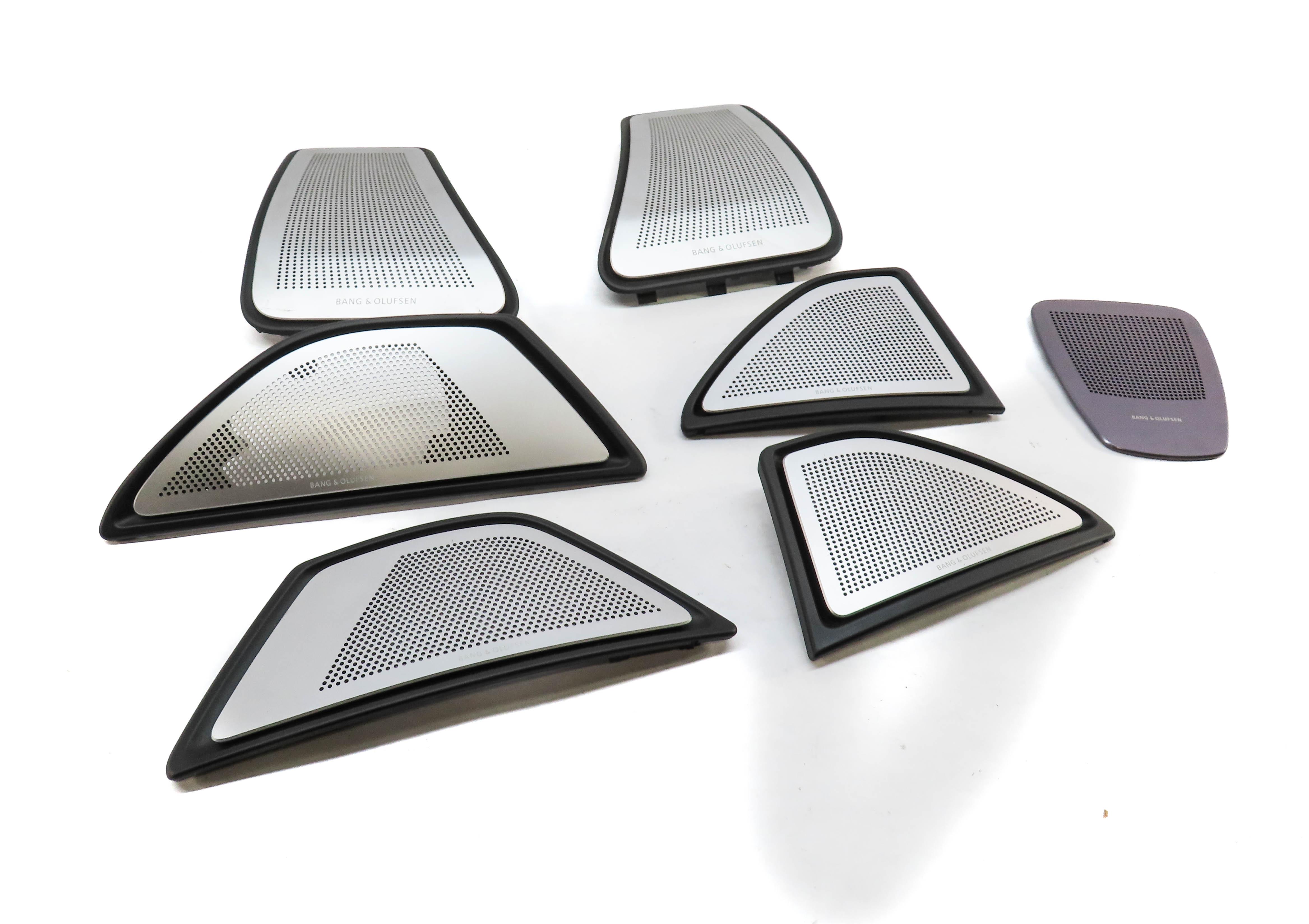 2013 BMW M5 (F10) FRONT REAR LEFT RIGHT BANG & OLUFSEN SPEAKER COVER GRILLE SET7 — exact item pictured