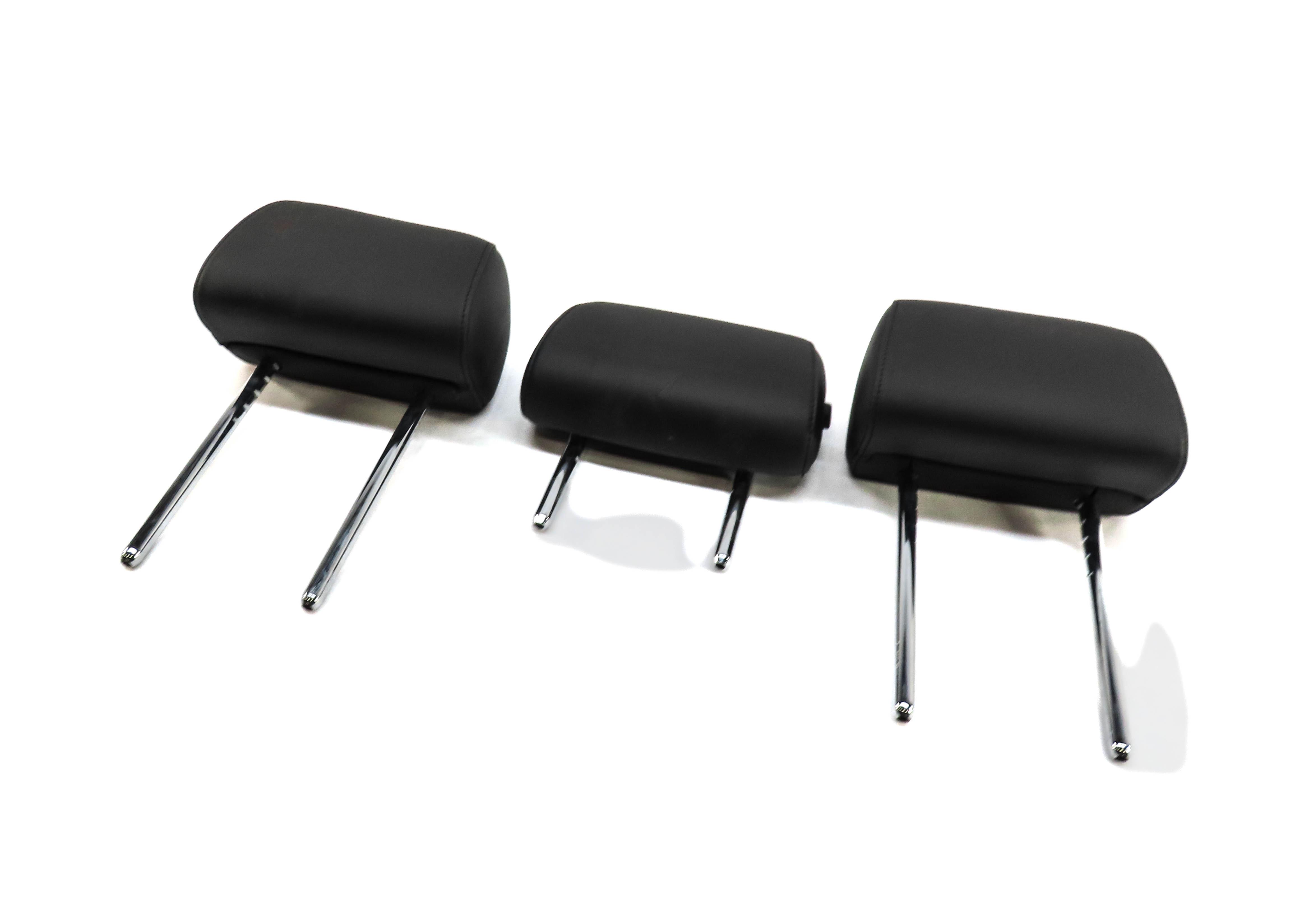 13-16 BMW M5 (F10) REAR LEFT RIGHT CENTER HEADREST SET OF 3 (BLACK LEATHER) — exact item pictured