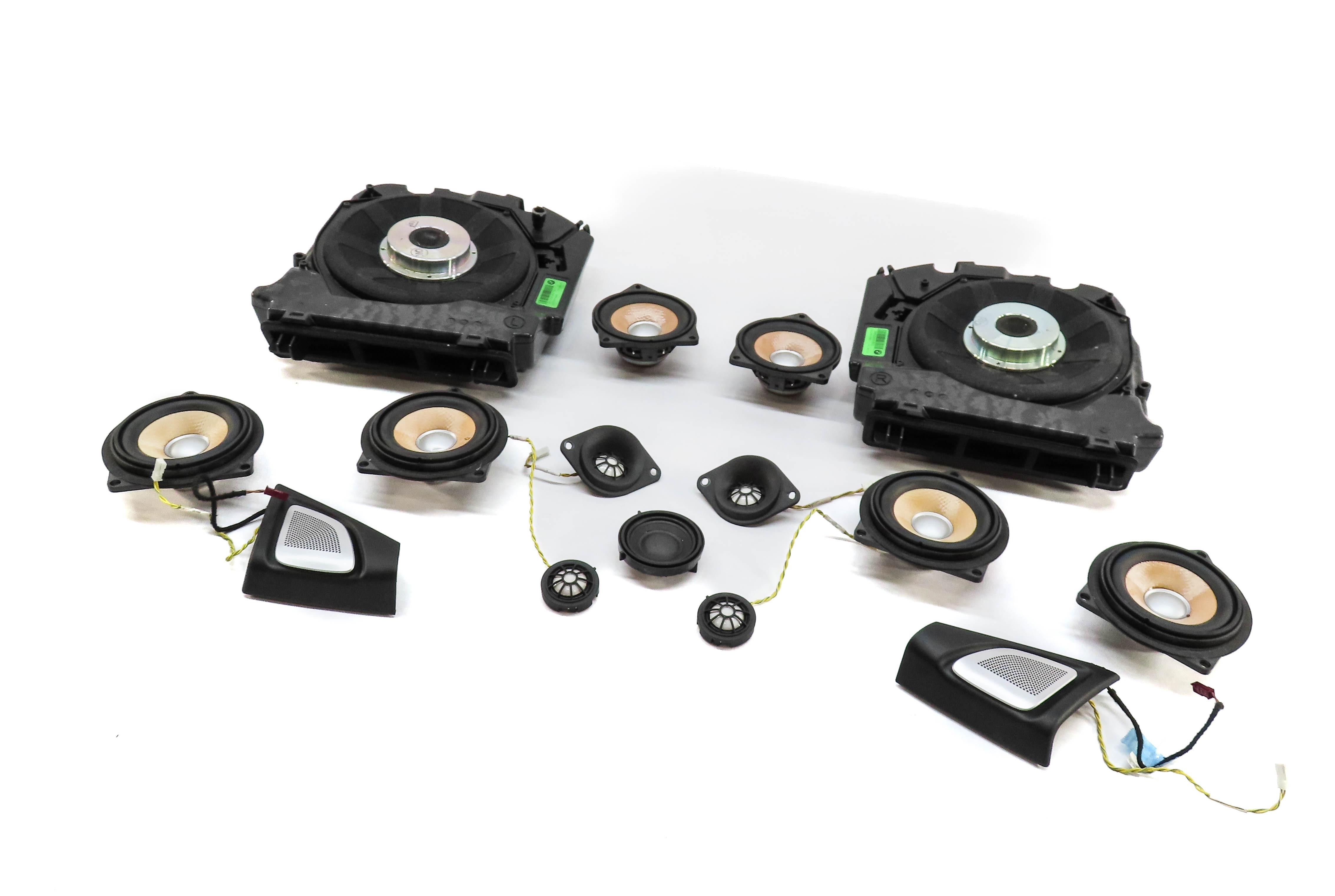 2013 BMW M5 F10 FRONT REAR BANG & OLUFSEN WOOFER MIDRANGE TWEETER SPEAKER SET 15 — exact item pictured