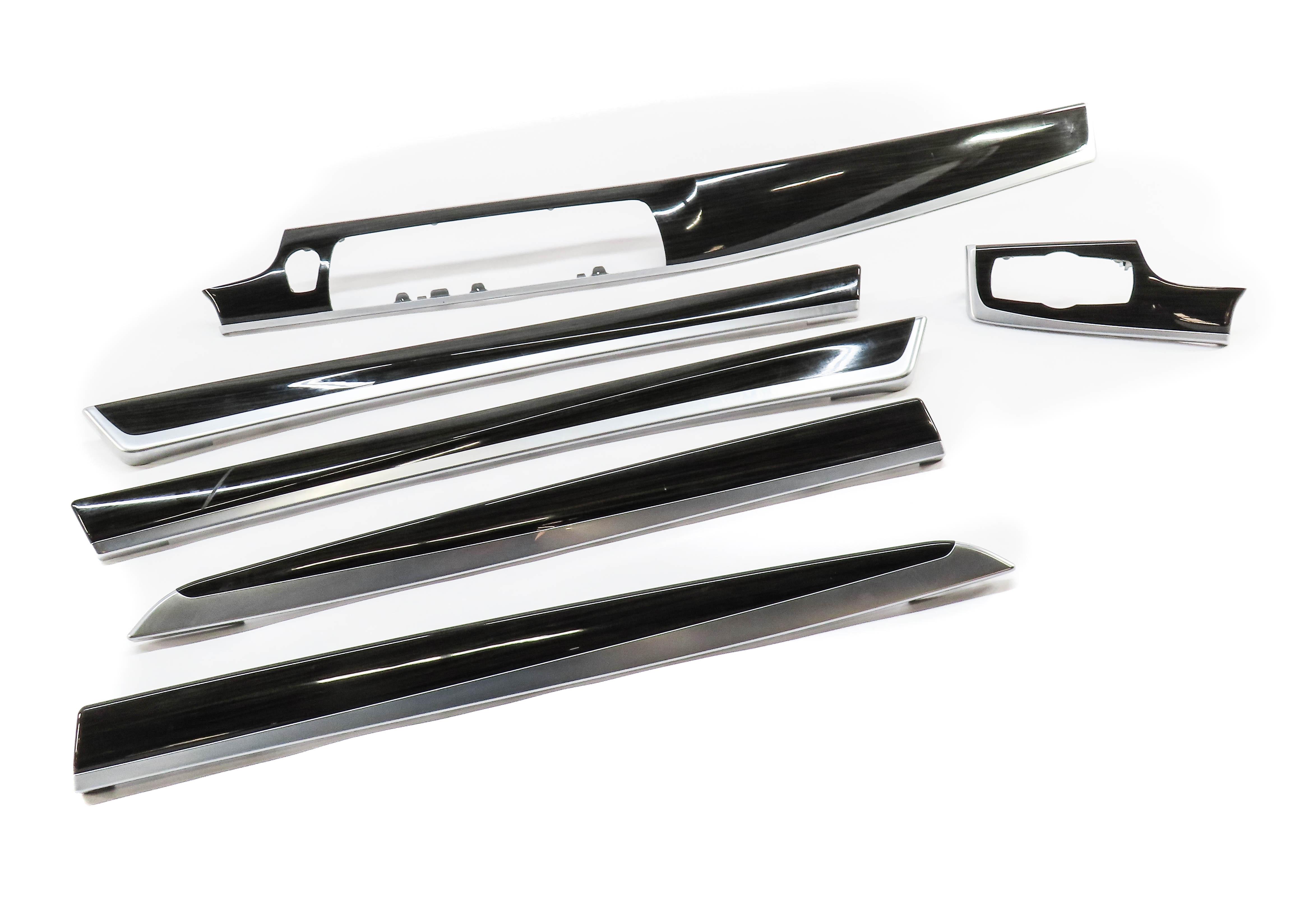 2013 BMW M5 (F10) FRONT REAR LEFT RIGHT DOOR DASH TRIM SET (ANTHRACITE WOOD) — exact item pictured