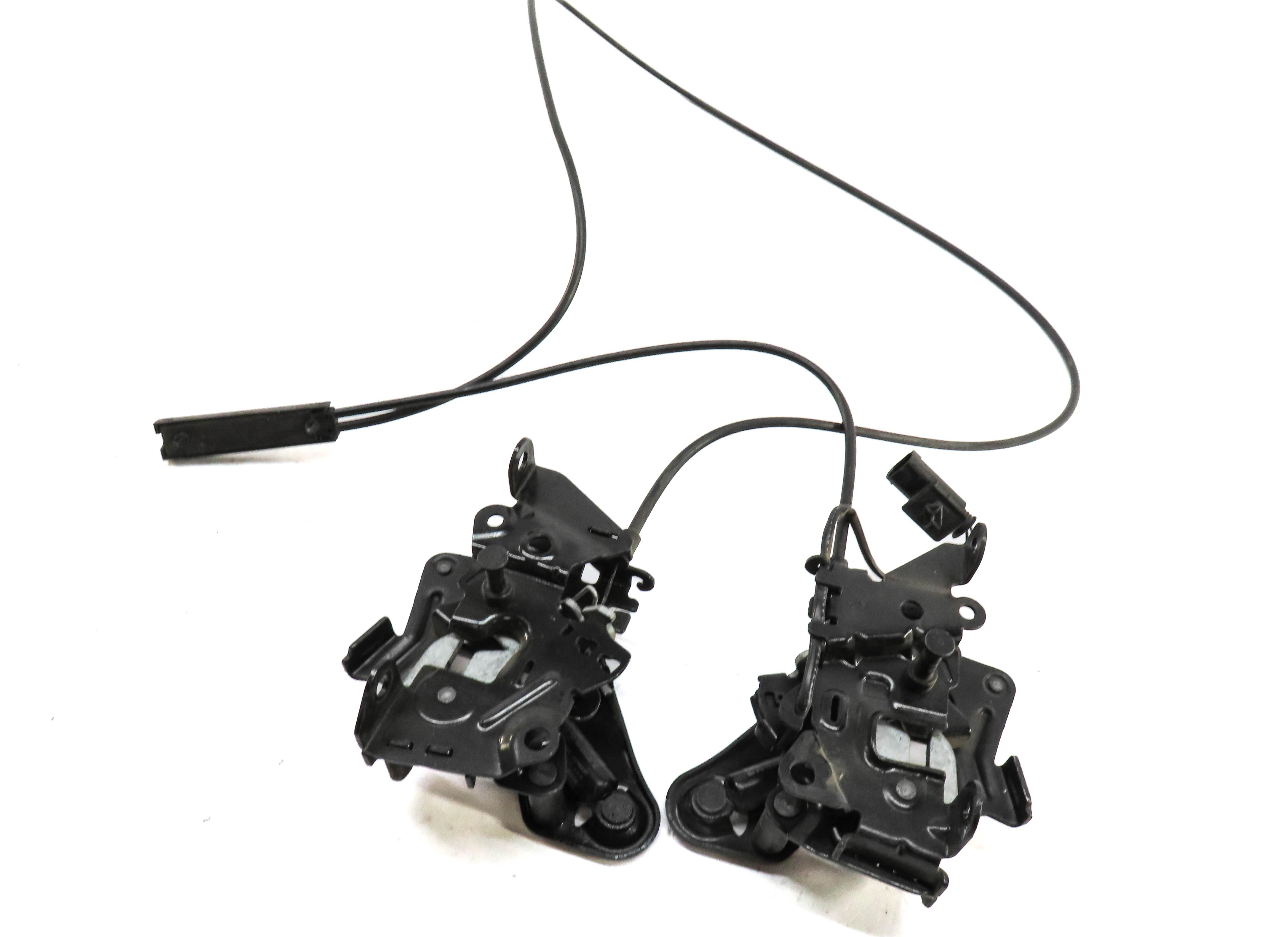 2013 BMW M5 (F10) LOWER LEFT & RIGHT HOOD LOCK LATCH SET OF 2 w/ CABLE — exact item pictured