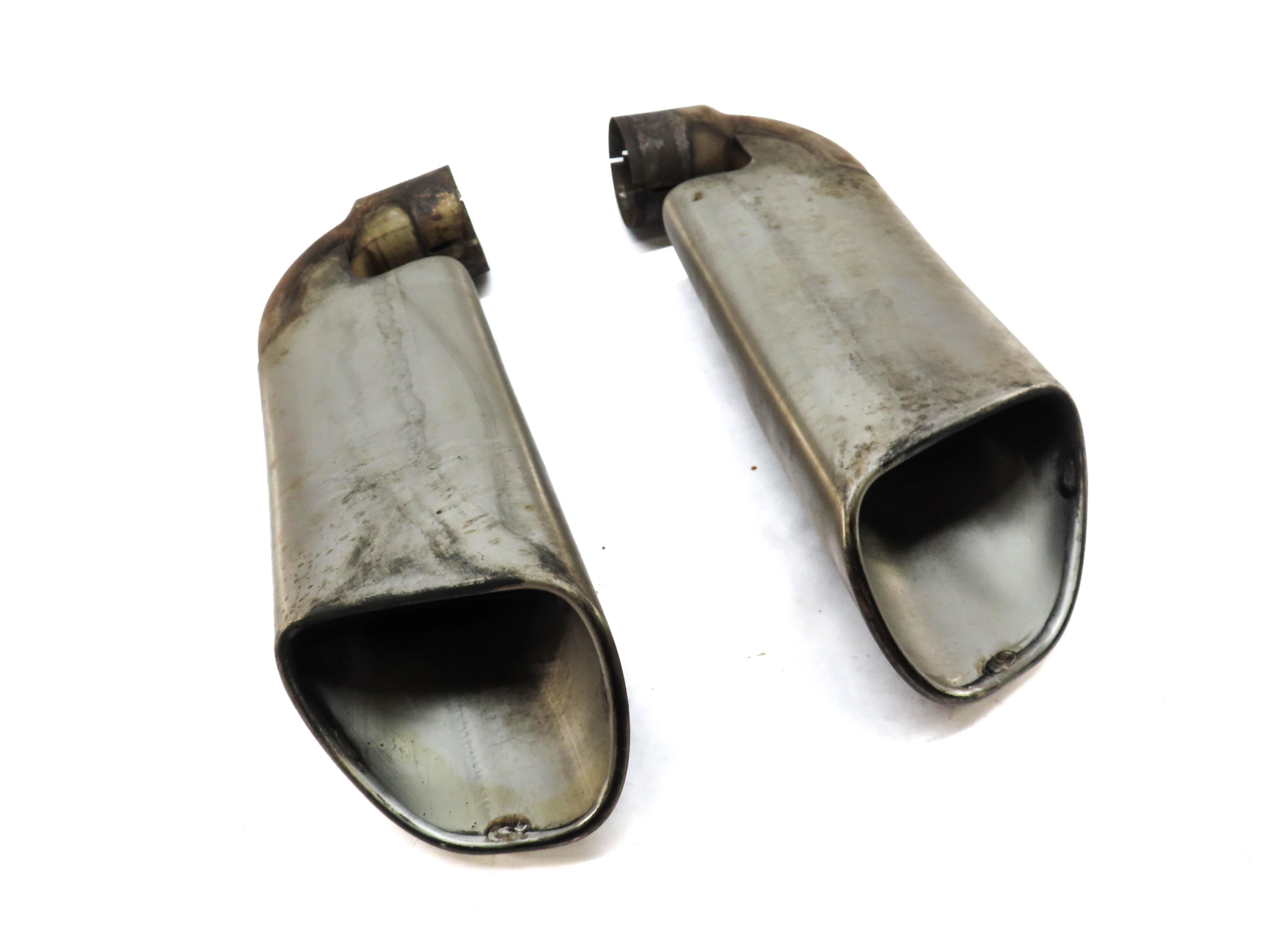 2004-2006 PORSCHE CAYENNE (955) LEFT & RIGHT MUFFLER PIPE EXHAUST TIP SET-2 — exact item pictured