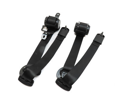 2014 BMW X5 (F15) REAR 2ND ROW LEFT AND RIGHT SEATBELT RETRACTOR SET 2 (Black) — exact item pictured