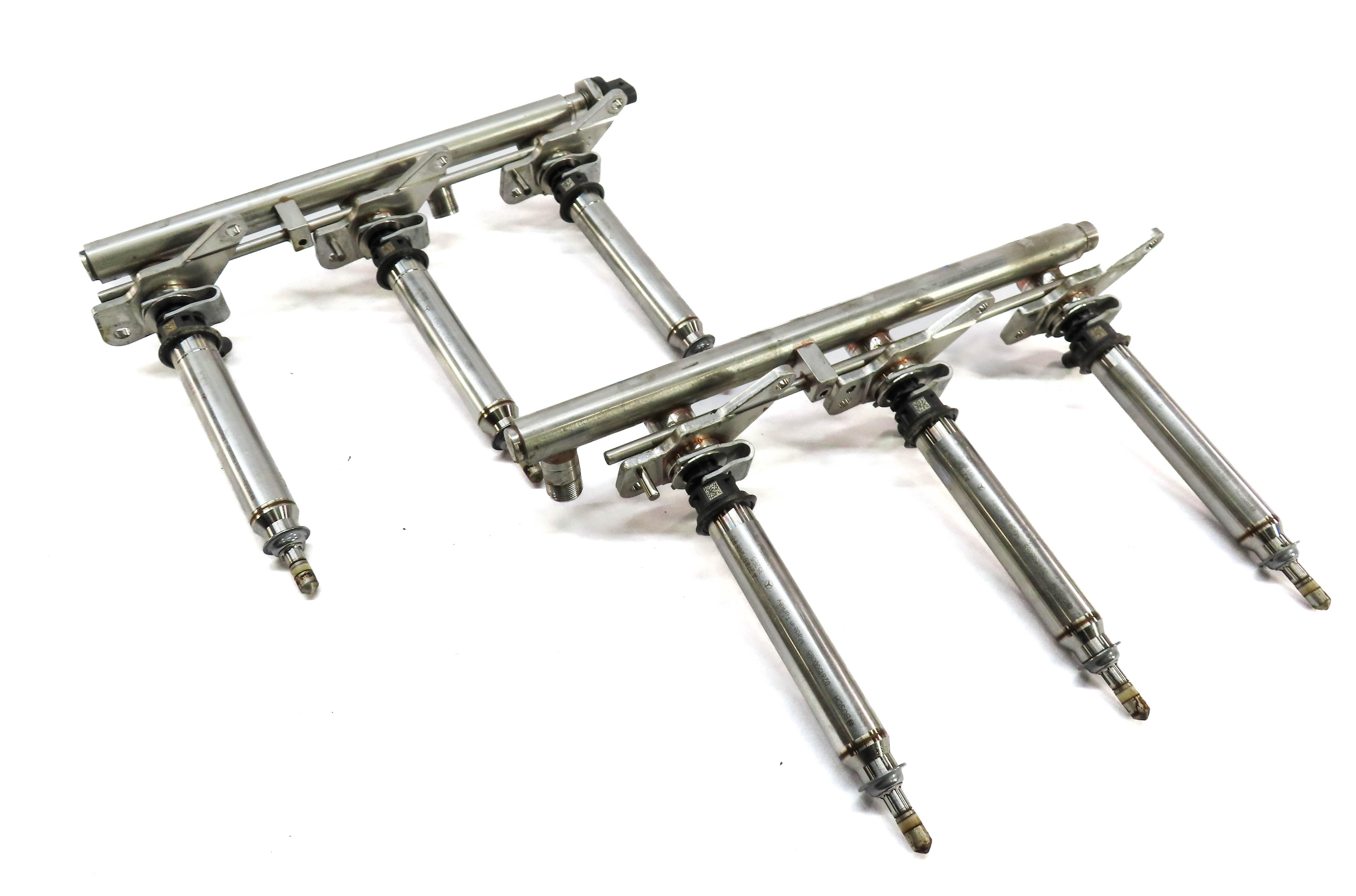 2012 MERCEDES ML350 (W166) 3.5L M276 ENGINE FUEL RAIL SET w/ INJECTORS — exact item pictured