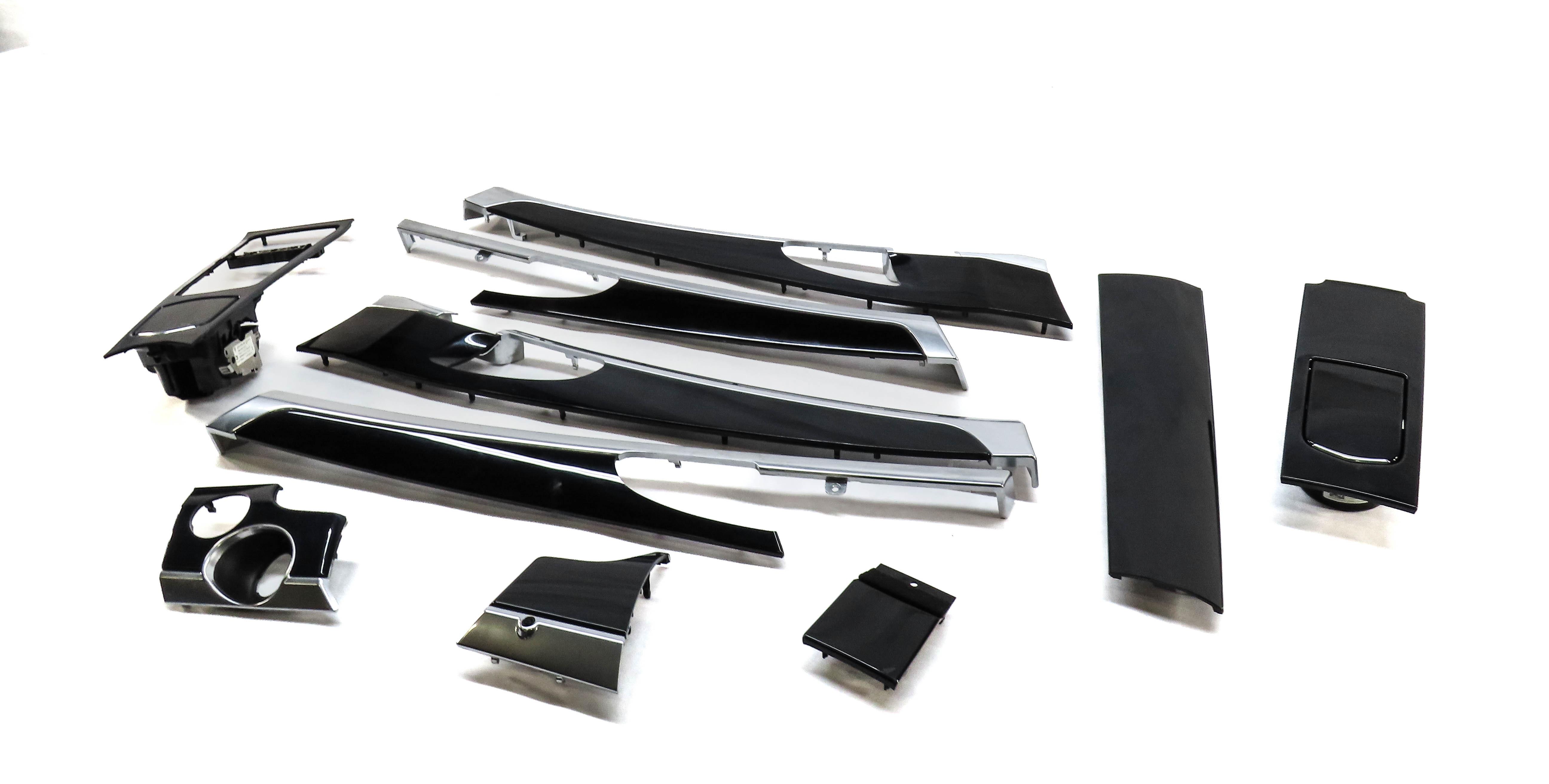 2012 PORSCHE PANAMERA (970 G1) FRONT LEFT REAR RIGHT DOOR DASH TRIM SET (BLACK) — exact item pictured