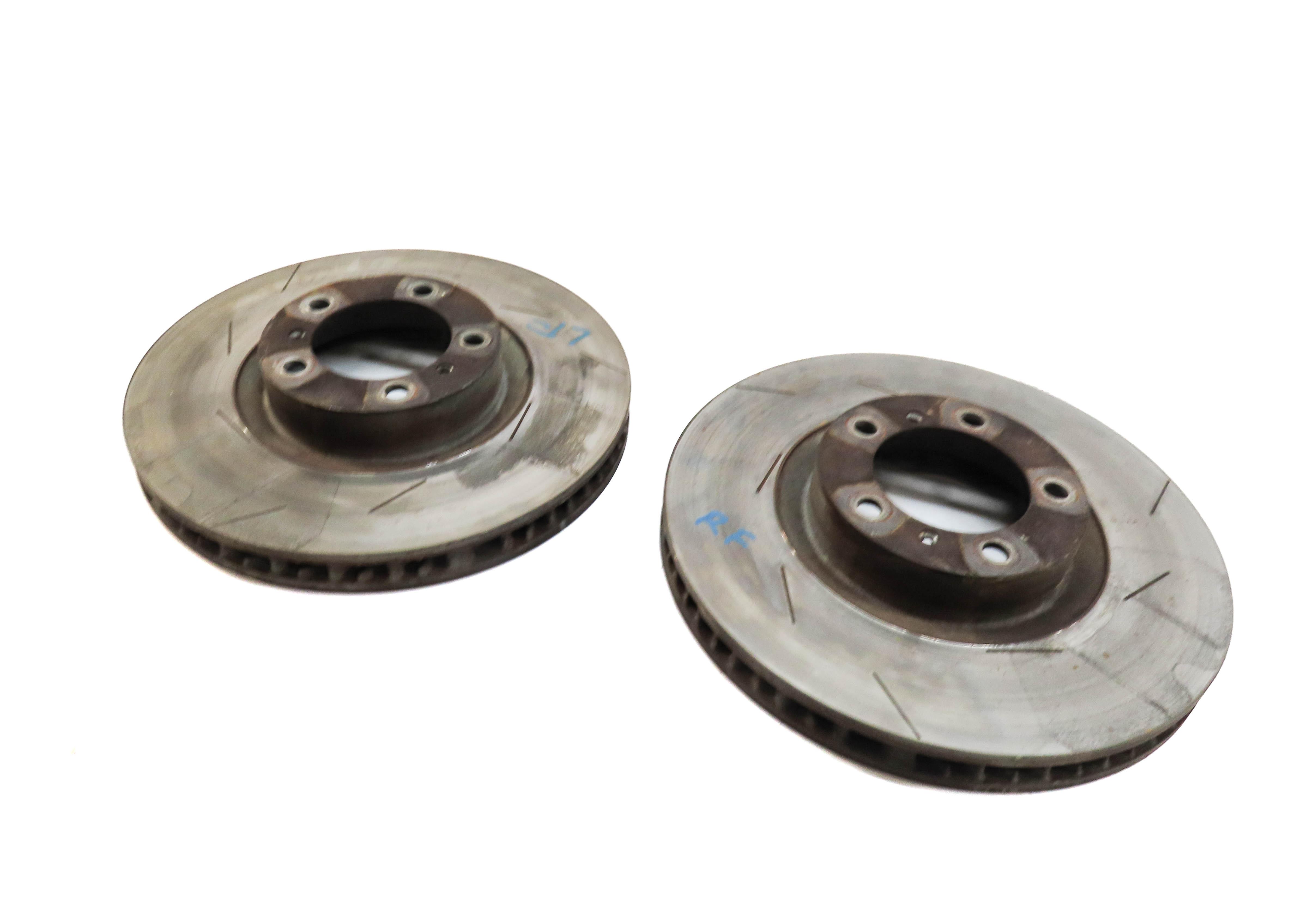 2012 PORSCHE PANAMERA (970 G1) FRONT LEFT & RIGHT SLOTTED BRAKE ROTOR SET 2 — exact item pictured
