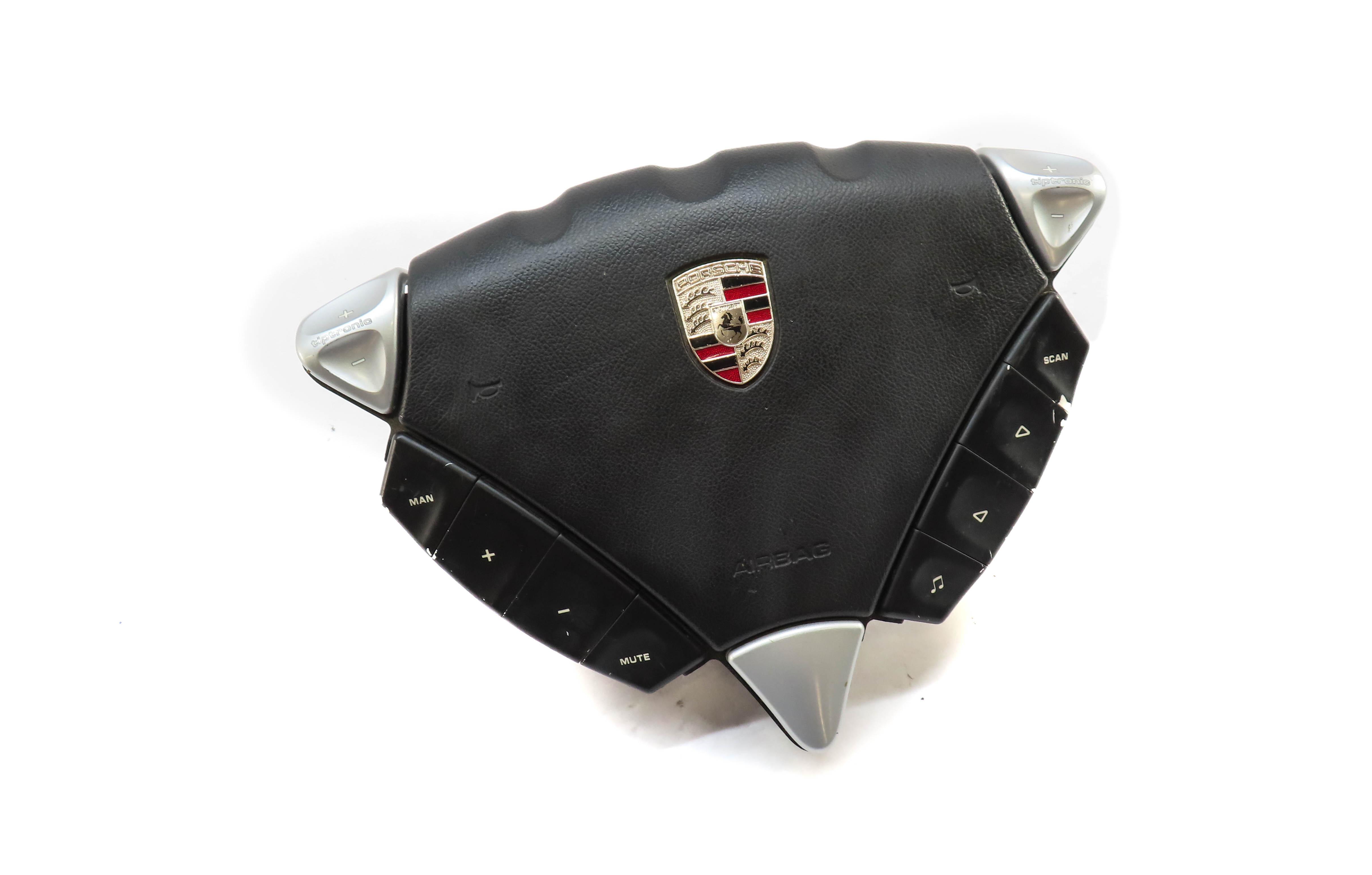 03-04 PORSCHE CAYENNE (955) DRIVER HEATED STEERING WHEEL AIRBAG AIR BAG (BLACK) — exact item pictured