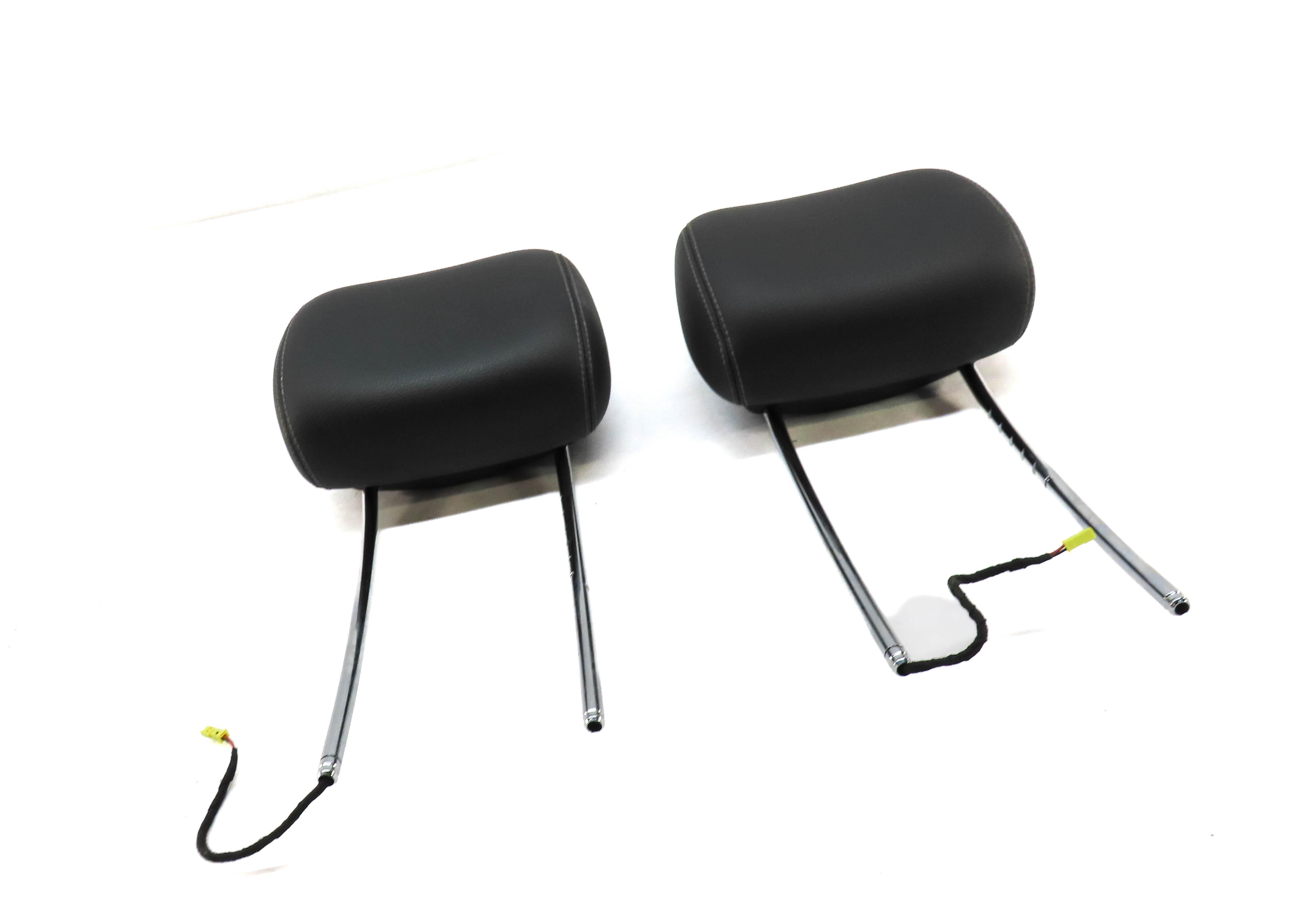 07-09 MERCEDES GL-CLASS (X164) REAR 2nd ROW SEAT HEADREST SET (BLACK LEATHER) — exact item pictured