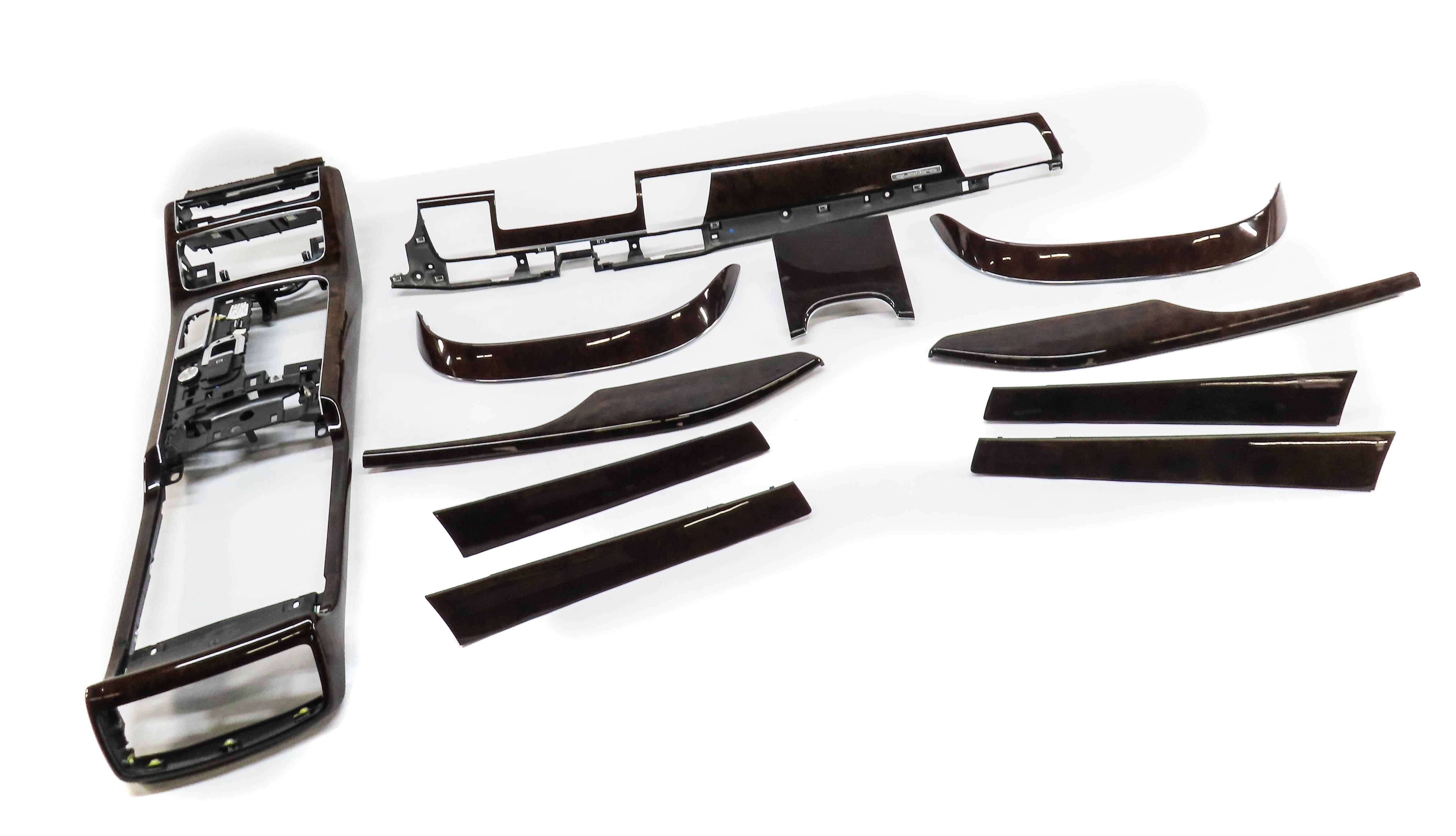 2014 AUDI A8 (D4 4H) DASH DOOR CONSOLE INTERIOR WOOD TRIM SET (BROWN WALNUT) — exact item pictured