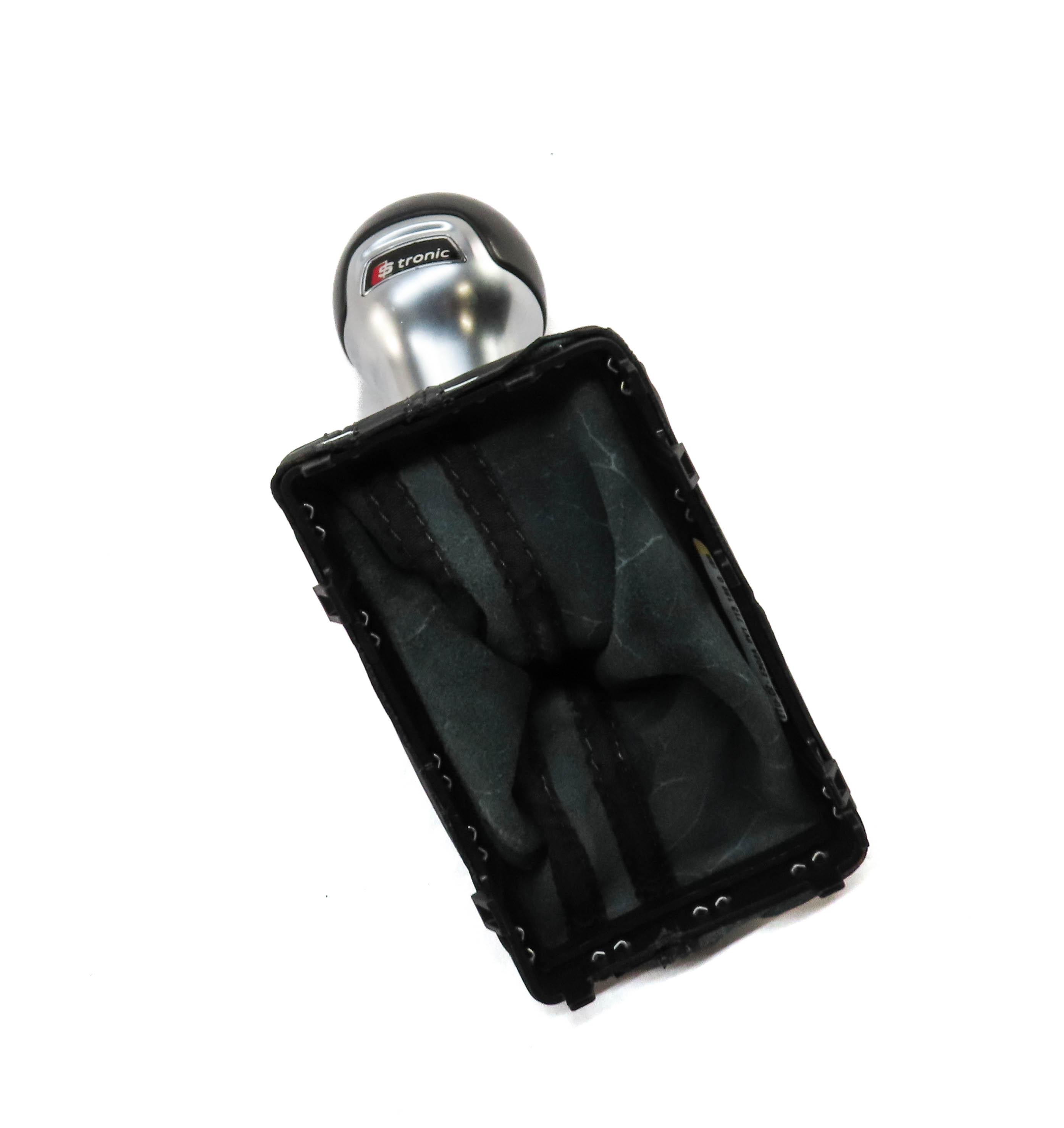 2015 AUDI A3 (8V) FLOOR SHIFTER LEVER HANDLE & BOOT (BLACK & SILVER STronic) — exact item pictured