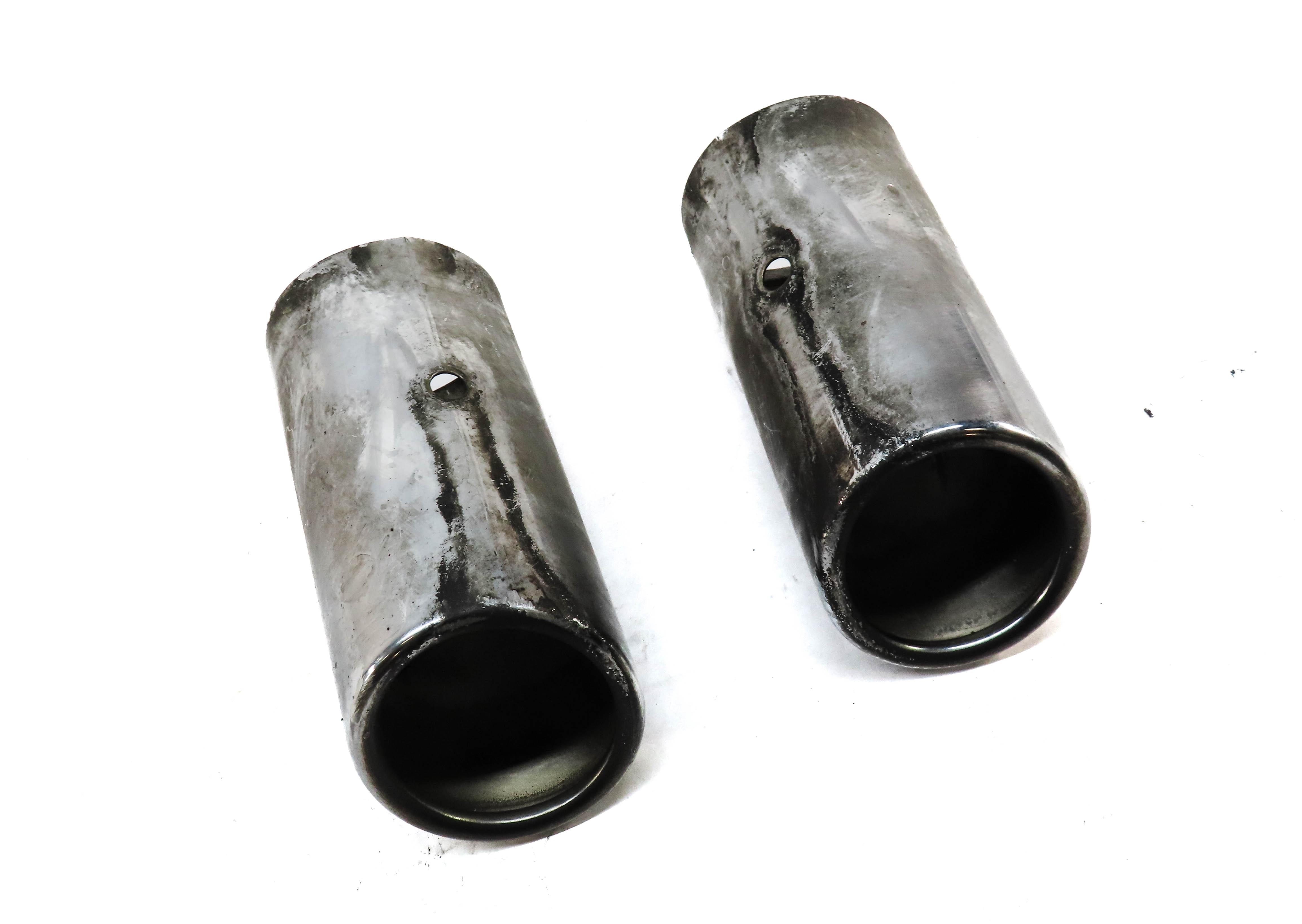 2015 AUDI A3 (8V) 2.0L TURBO LEFT & RIGHT MUFFLER EXHAUST TIP SET 2 (SILVER) — exact item pictured