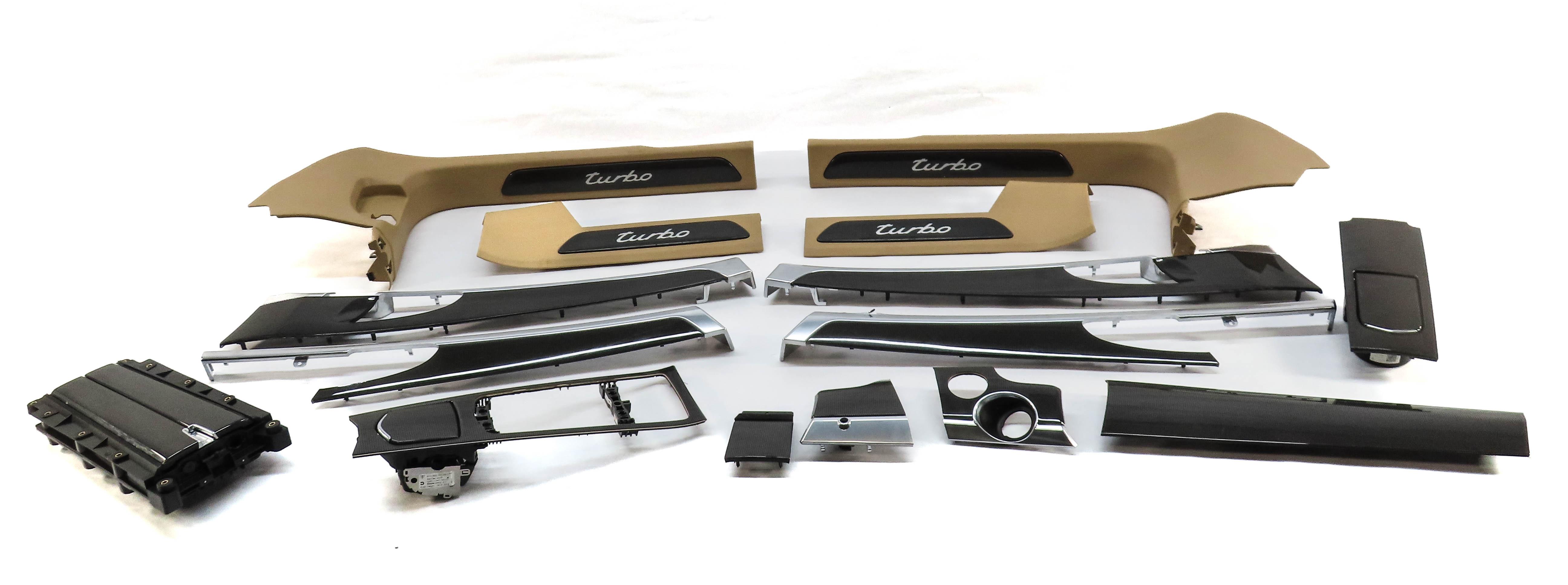 2010 PORSCHE PANAMERA (970 G1) TURBO CARBON FIBER INTERIOR DOOR SILL TRIM SET — exact item pictured