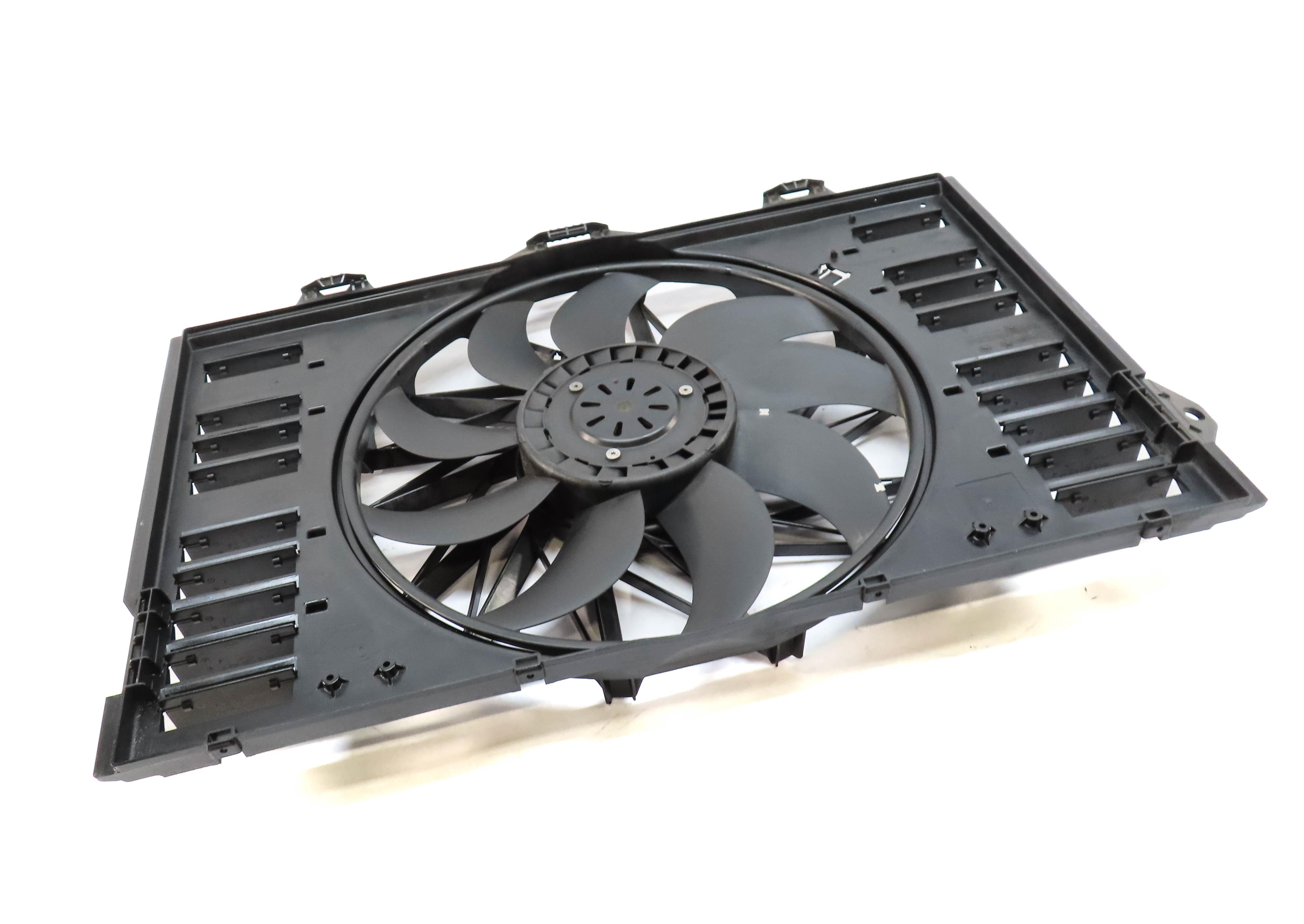 10-16 PORSCHE PANAMERA (970 G1) 4.8L TURBO RADIATOR COOLING FAN MOTOR w/ SHROUD — exact item pictured