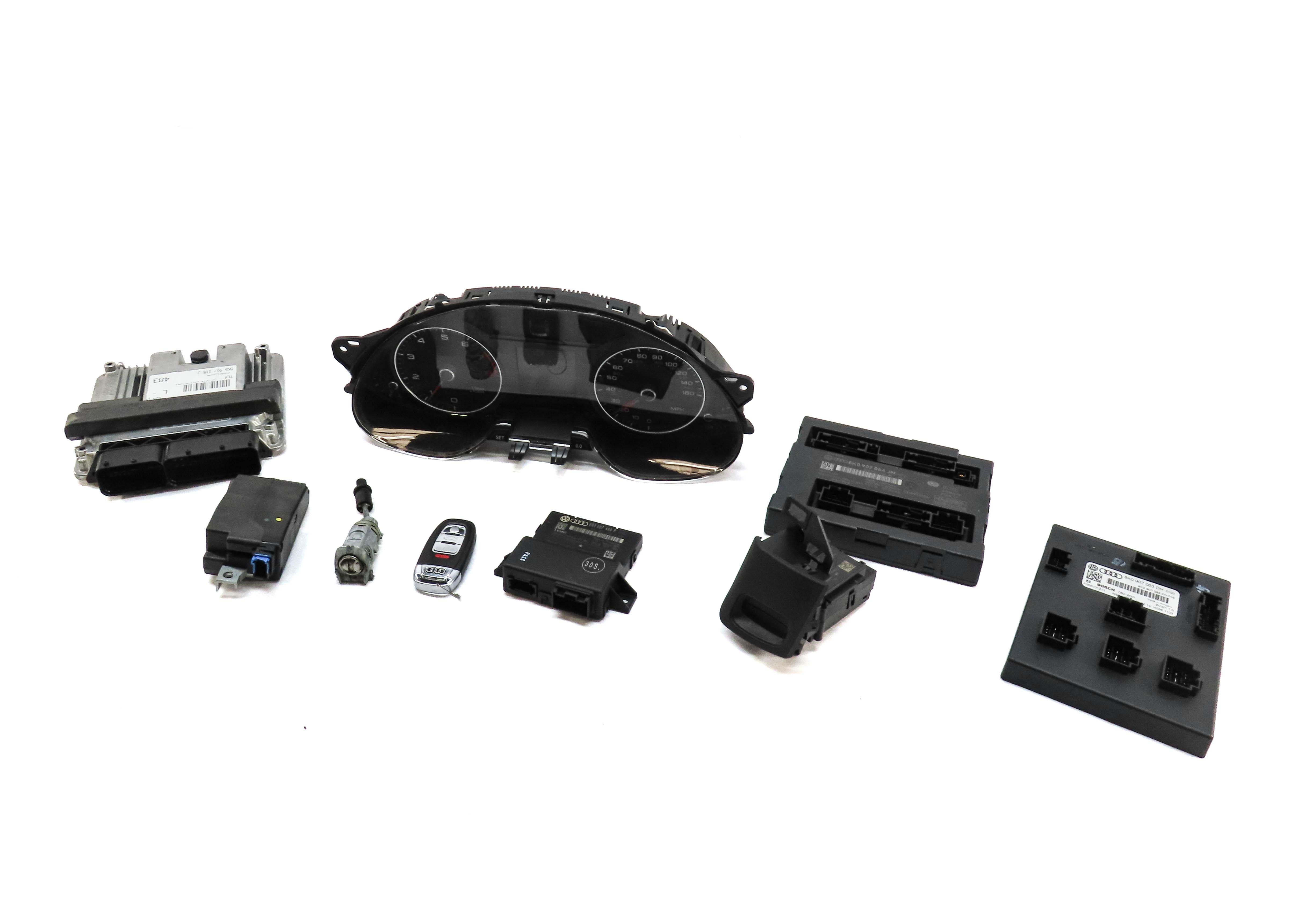 2014 AUDI A4 (B8 8K) 2.0L CPMB ENGINE GATEWAY ECM BCM IMMOBILIZER MODULE KEY SET — exact item pictured