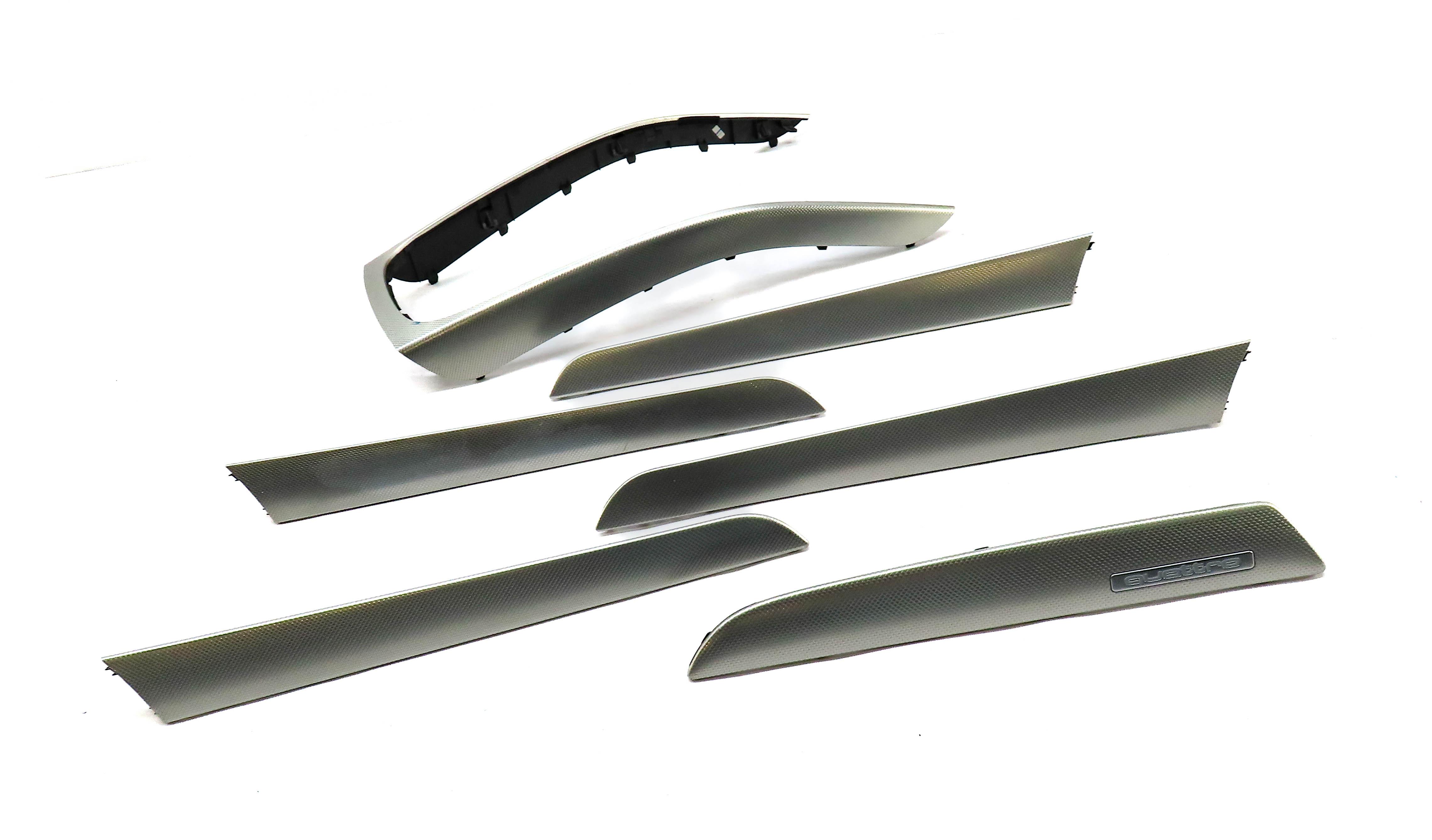 2014 AUDI A4 (B8 8K) DASH DOOR CONSOLE INTERIOR TRIM PANEL SET (ALUMINUM TRIGON) — exact item pictured