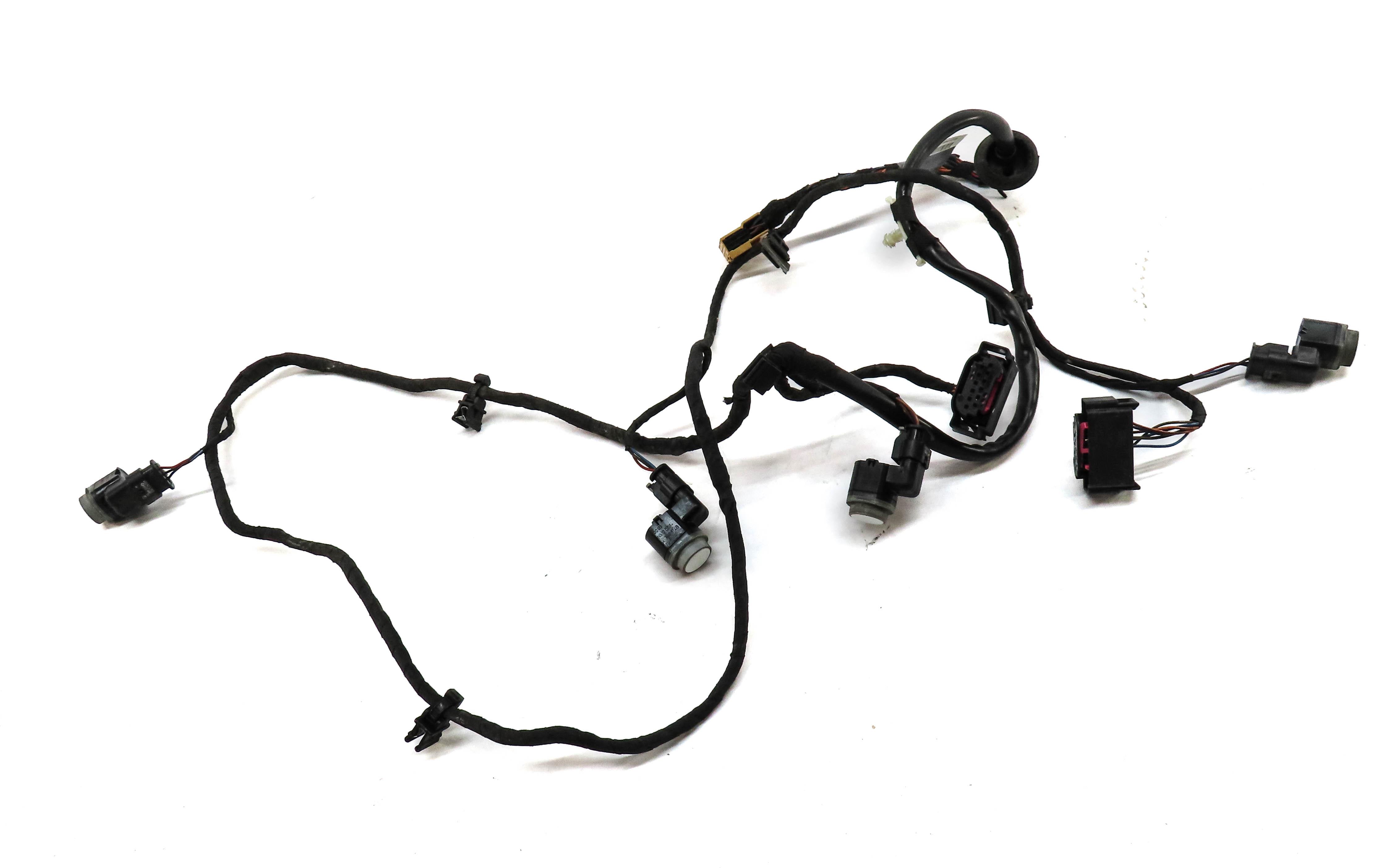 2014 AUDI A4 (B8 8K) REAR PDC PARK ASSIST SENSOR SET w/ HARNESS (IBIS WHITE) — exact item pictured