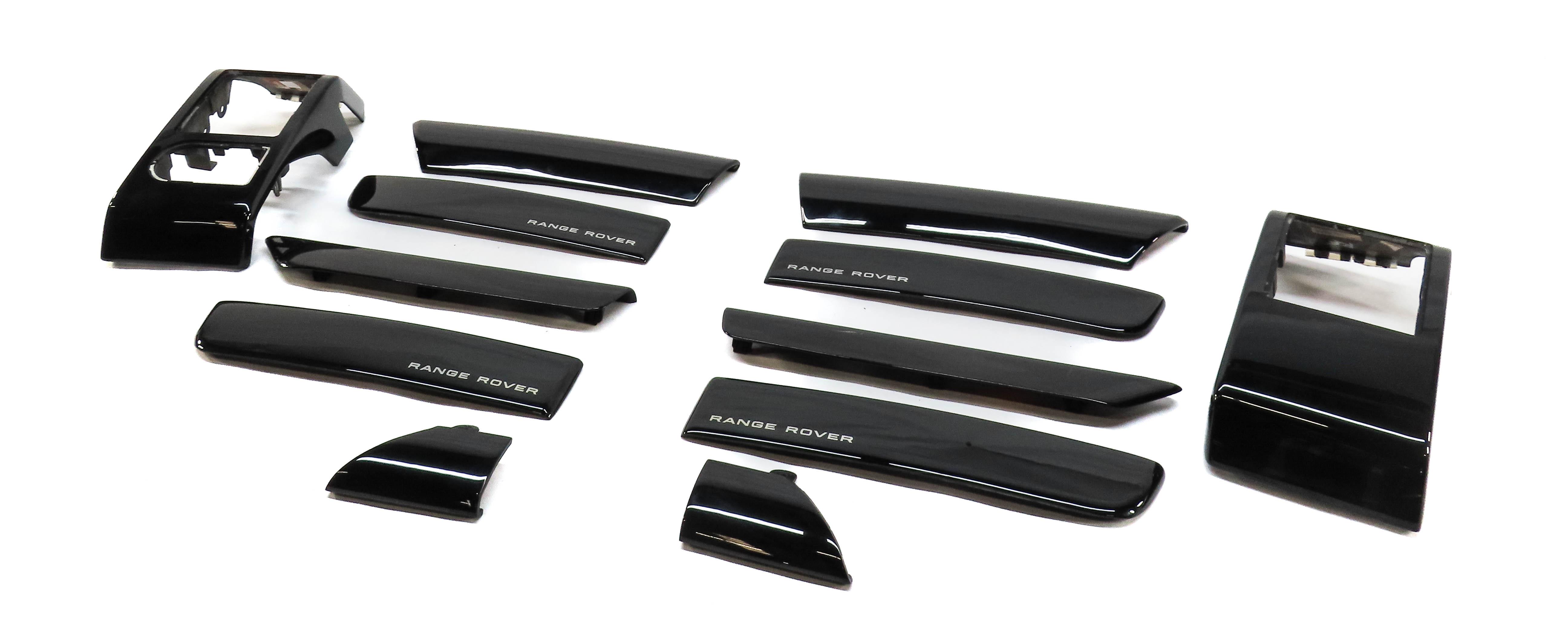 2012 RANGE ROVER (L322) FRONT REAR LEFT RIGHT DOOR DASH TRIM SET (BLACK WOOD) — exact item pictured