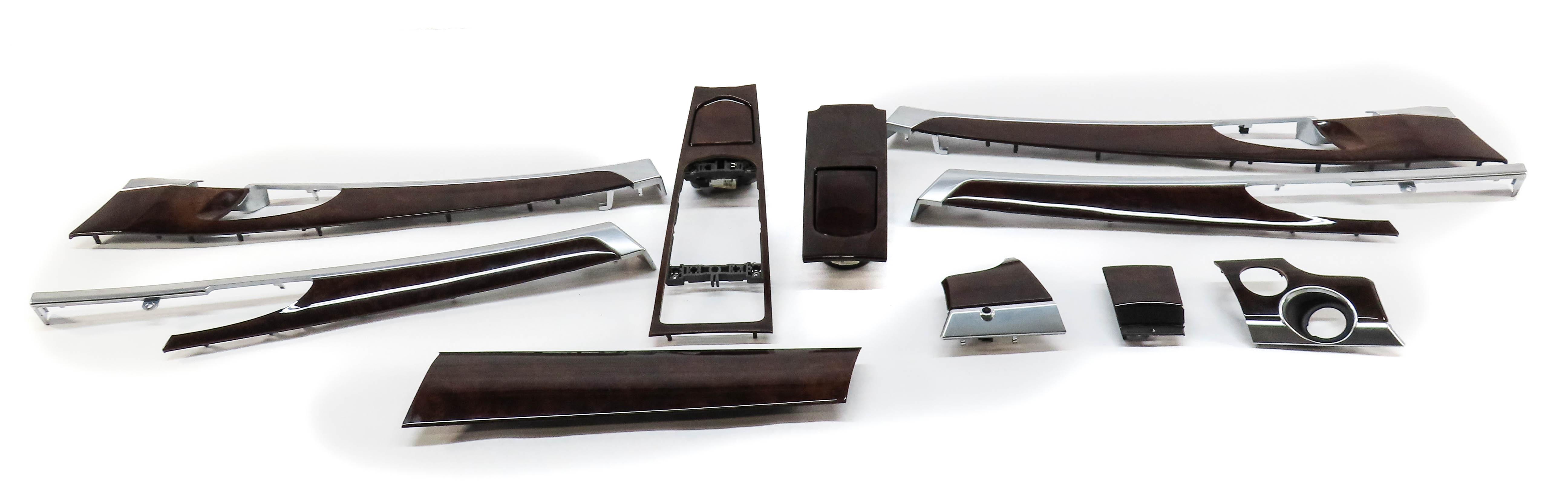 2010 PORSCHE PANAMERA (970 G1) INTERIOR WOOD GRAIN TRIM PANEL SET (WALNUT) — exact item pictured