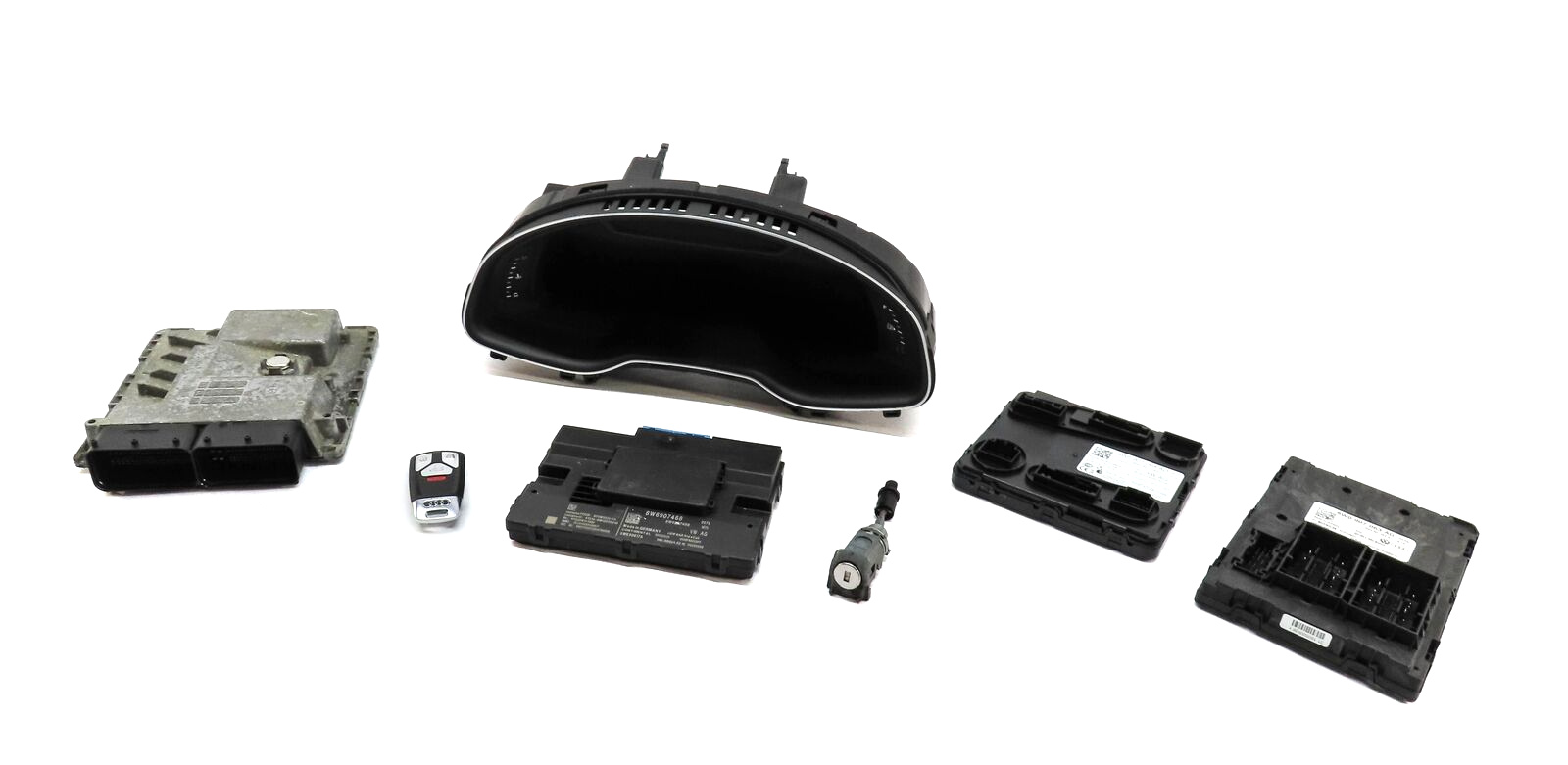 17 AUDI Q7 4M 3.0L SUPER ENGINE CREC SPEEDOMETER ECM ANTI THEFT MODULE KEY SET — exact item pictured
