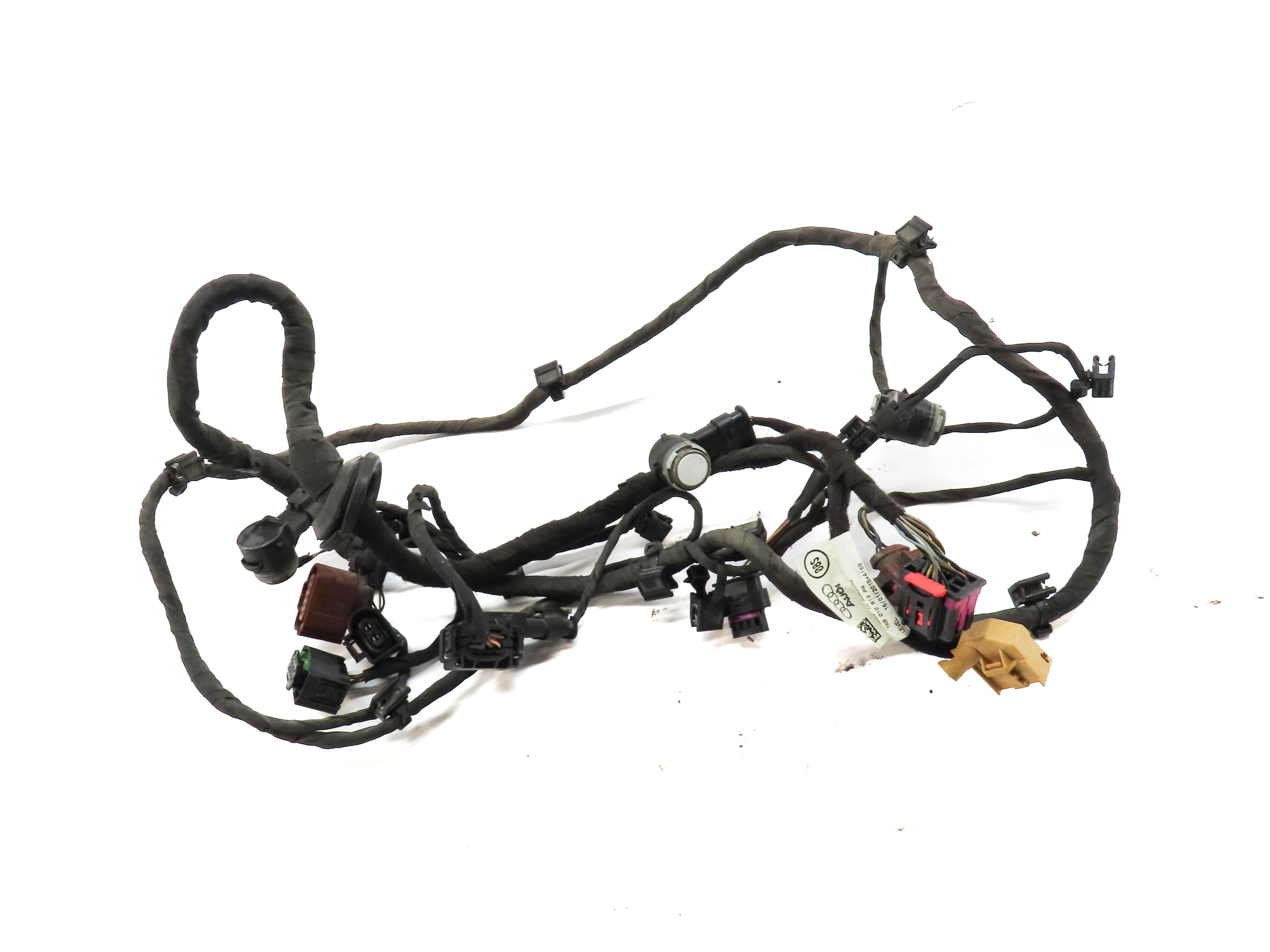 2017 AUDI Q7 (4M) REAR PARK DISTANCE PDC SENSOR SET 4 (WHITE) w/ WIRE HARNESS — exact item pictured