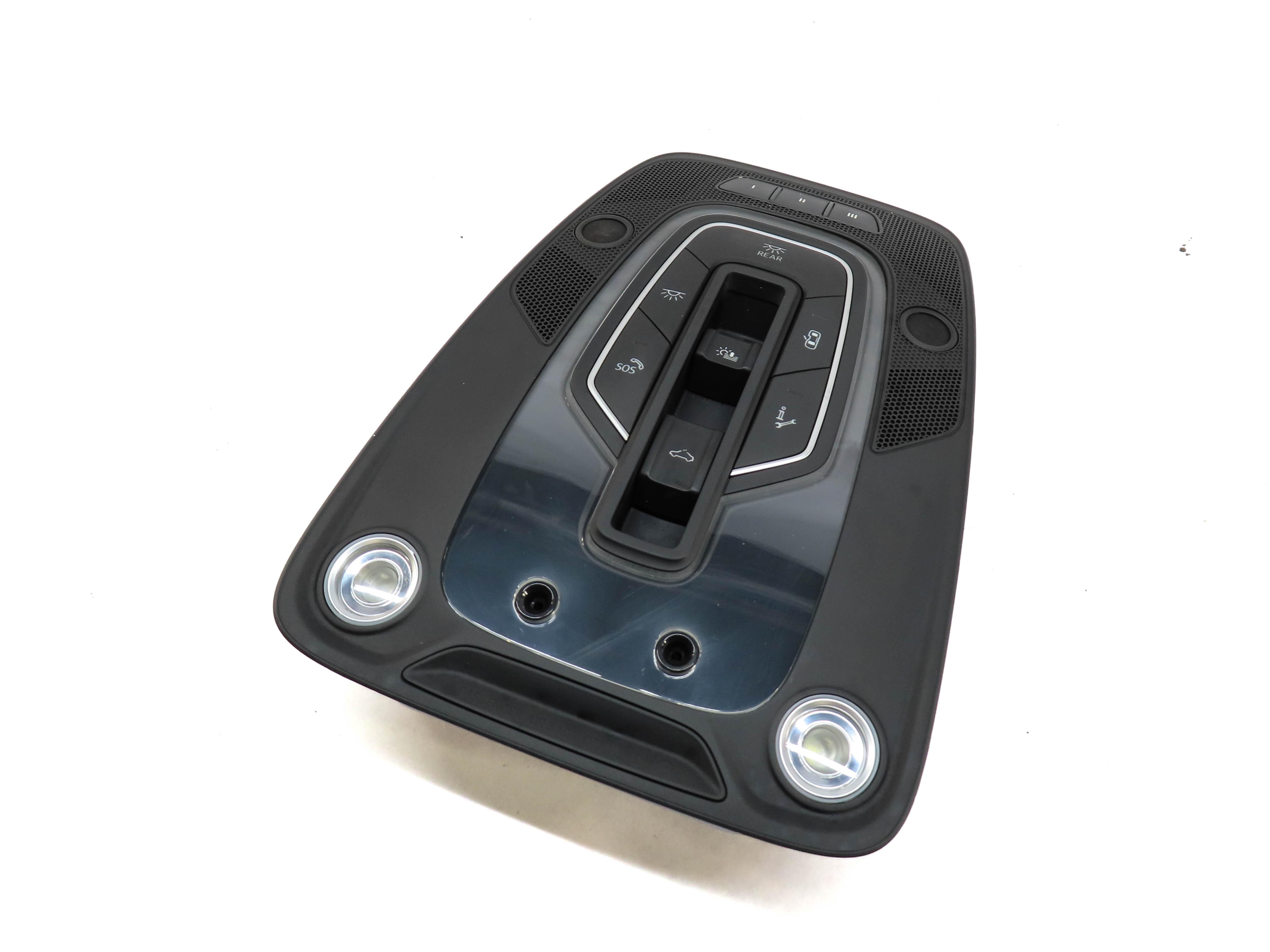 2017 AUDI Q7 (4M) FRONT CENTER ROOF PRIMARY DOME LIGHT w/ SWITCH BUTTONS (BLACK) — exact item pictured