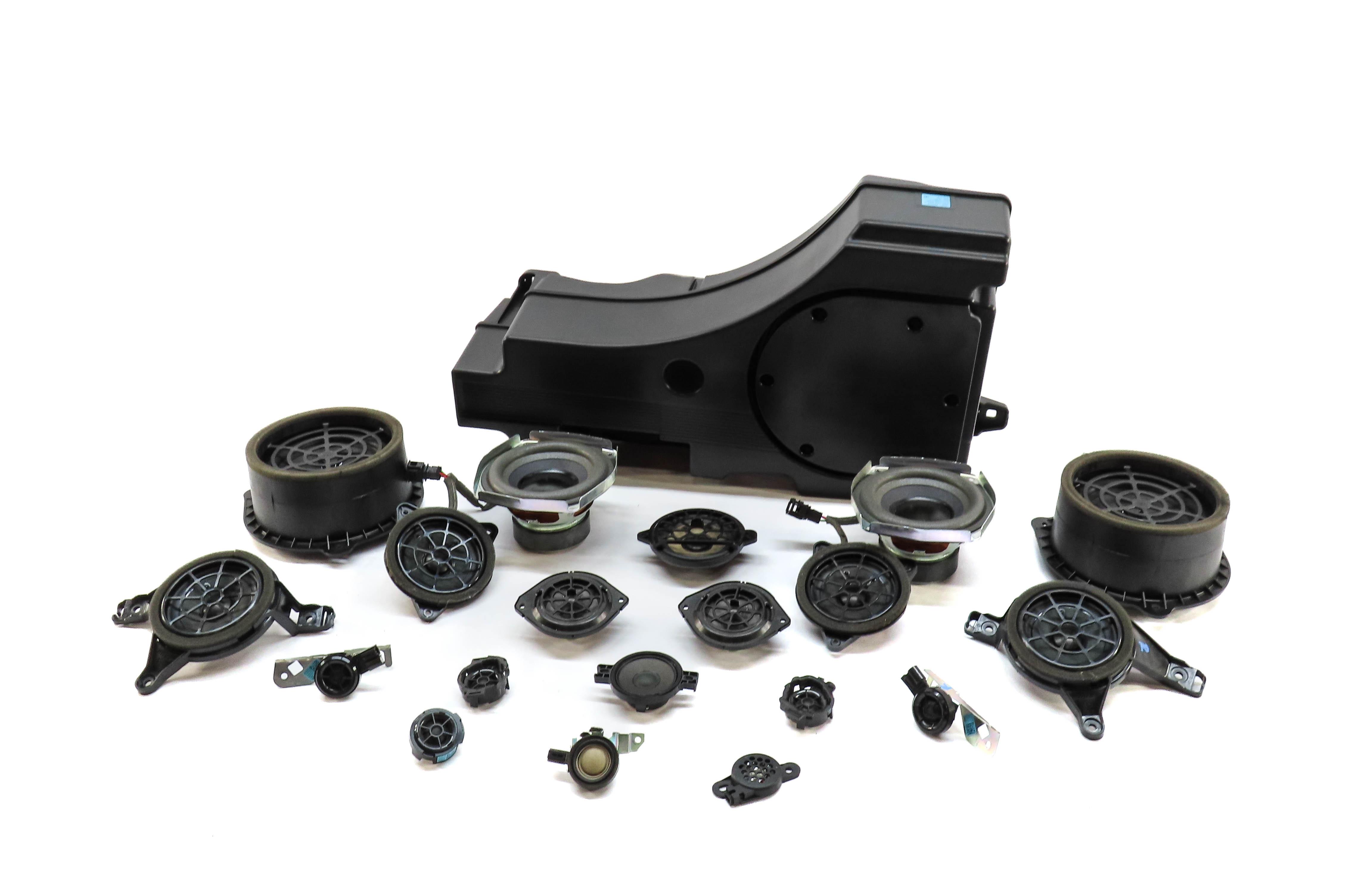 17 AUDI Q7 4M FRONT REAR LEFT RIGHT WOOFER MIDRANGE TWEETER BOSE SPEAKER SET 20 — exact item pictured