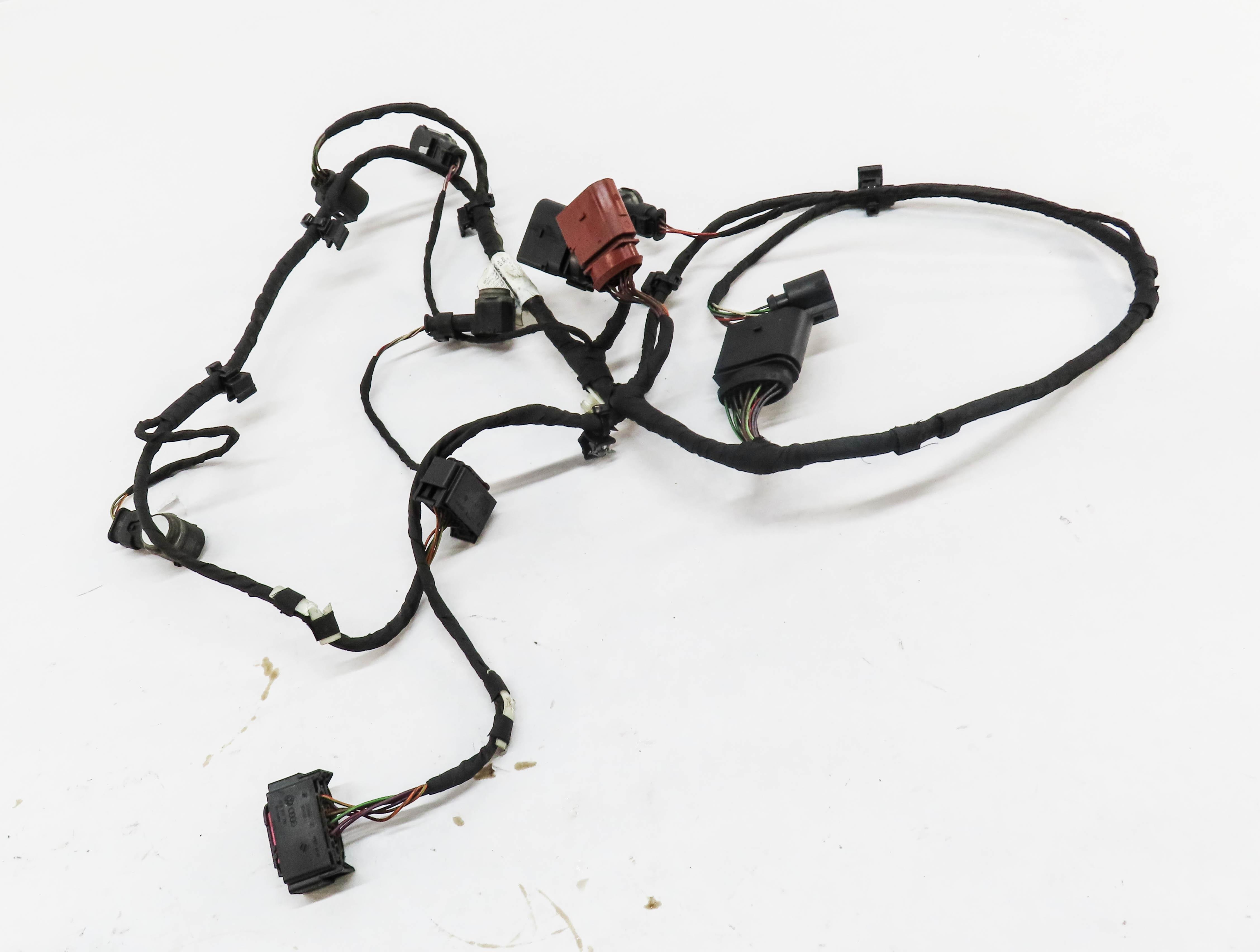 2013 AUDI Q7 4L REAR PARK DISTANCE ASSIST PDC SENSOR SET OF 4 w/ HARNESS (WHITE) — exact item pictured