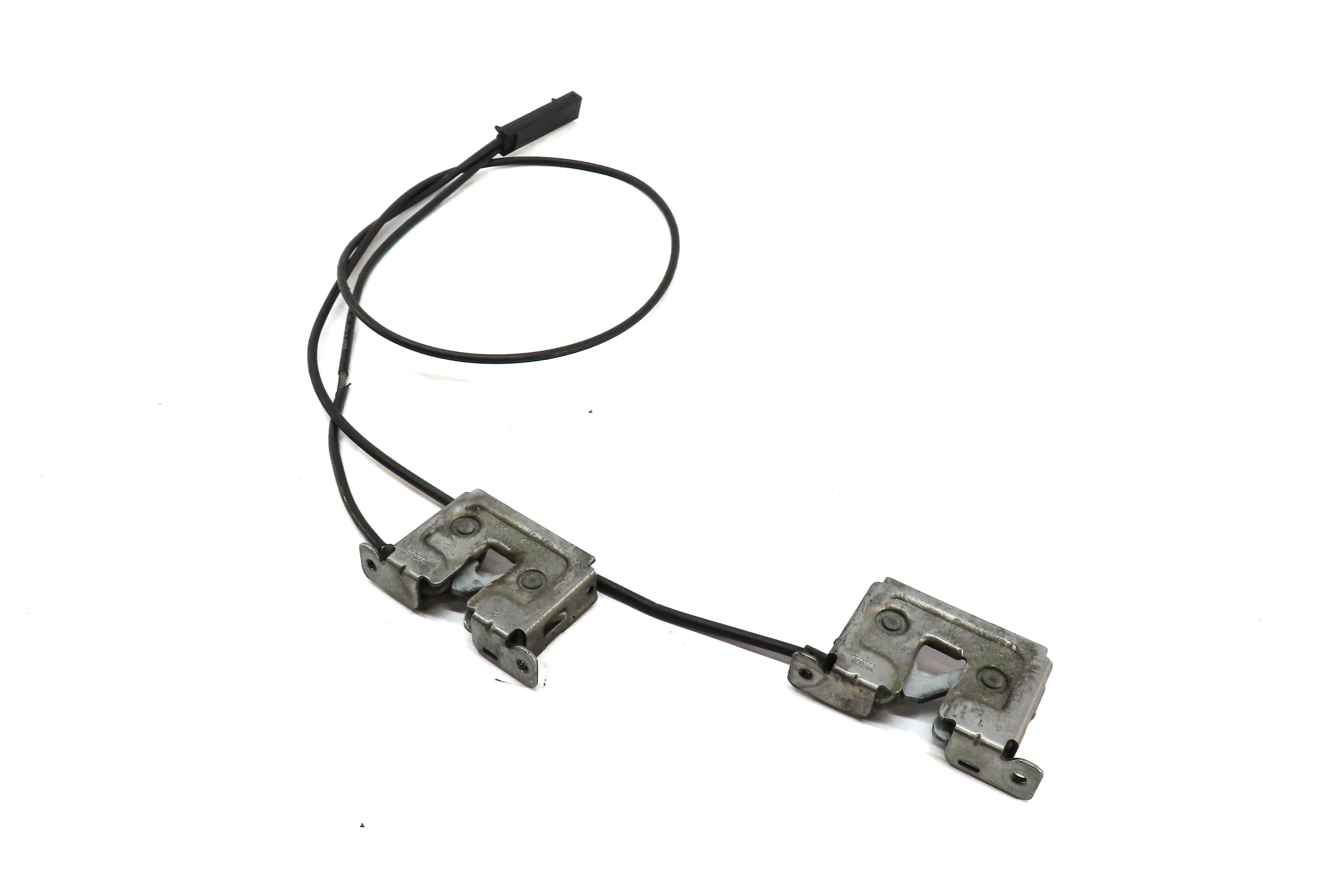 2008 BMW 535i (E60) HOOD LEFT & RIGHT LOWER LATCH SET OF 2 w/ CABLE 7115223 — exact item pictured
