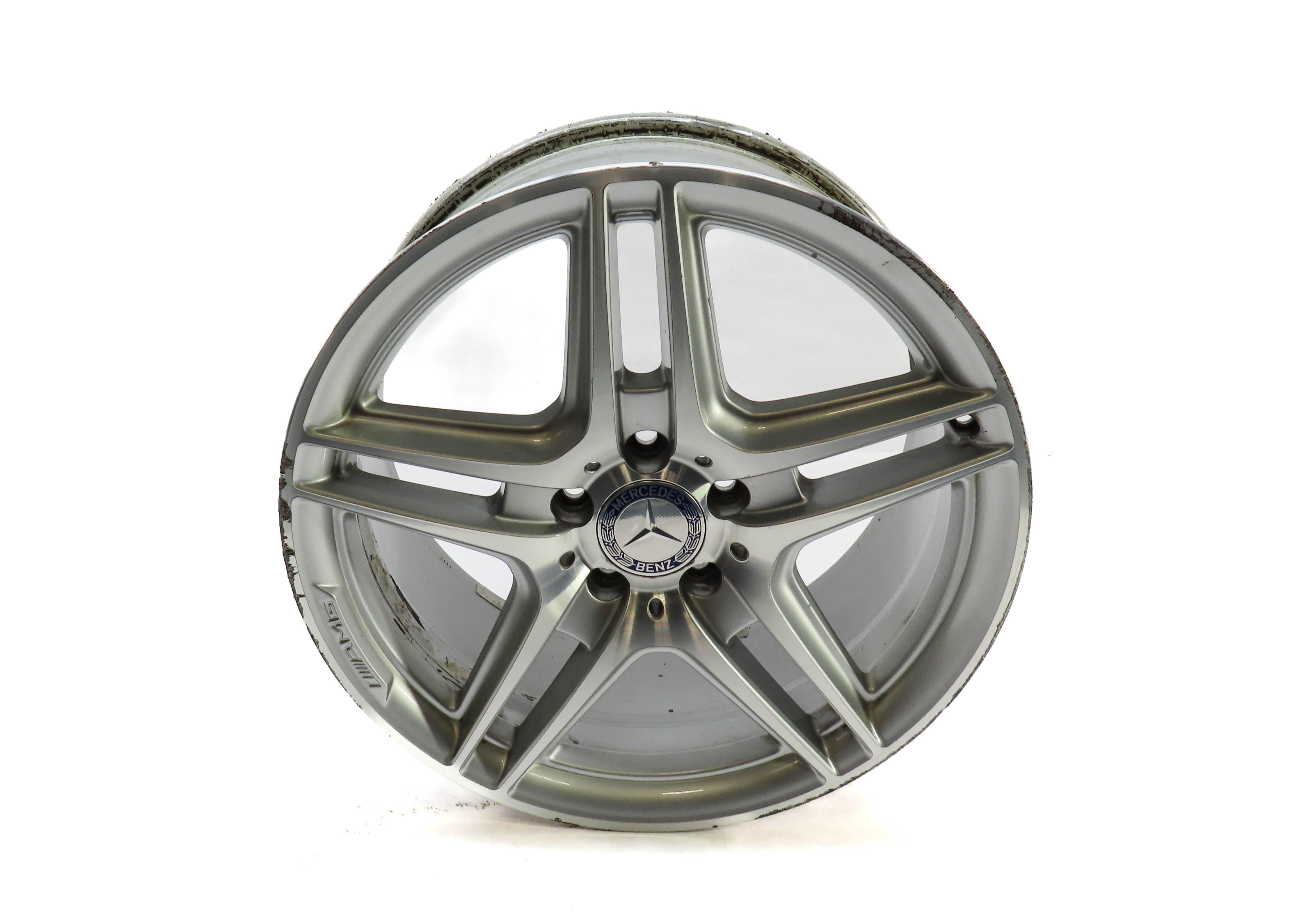 08-15 MERCEDES BENZ C-CLASS (W204) REAR - 18x8.5 AMG 5 DOUBLE SPOKE WHEEL RIM — exact item pictured