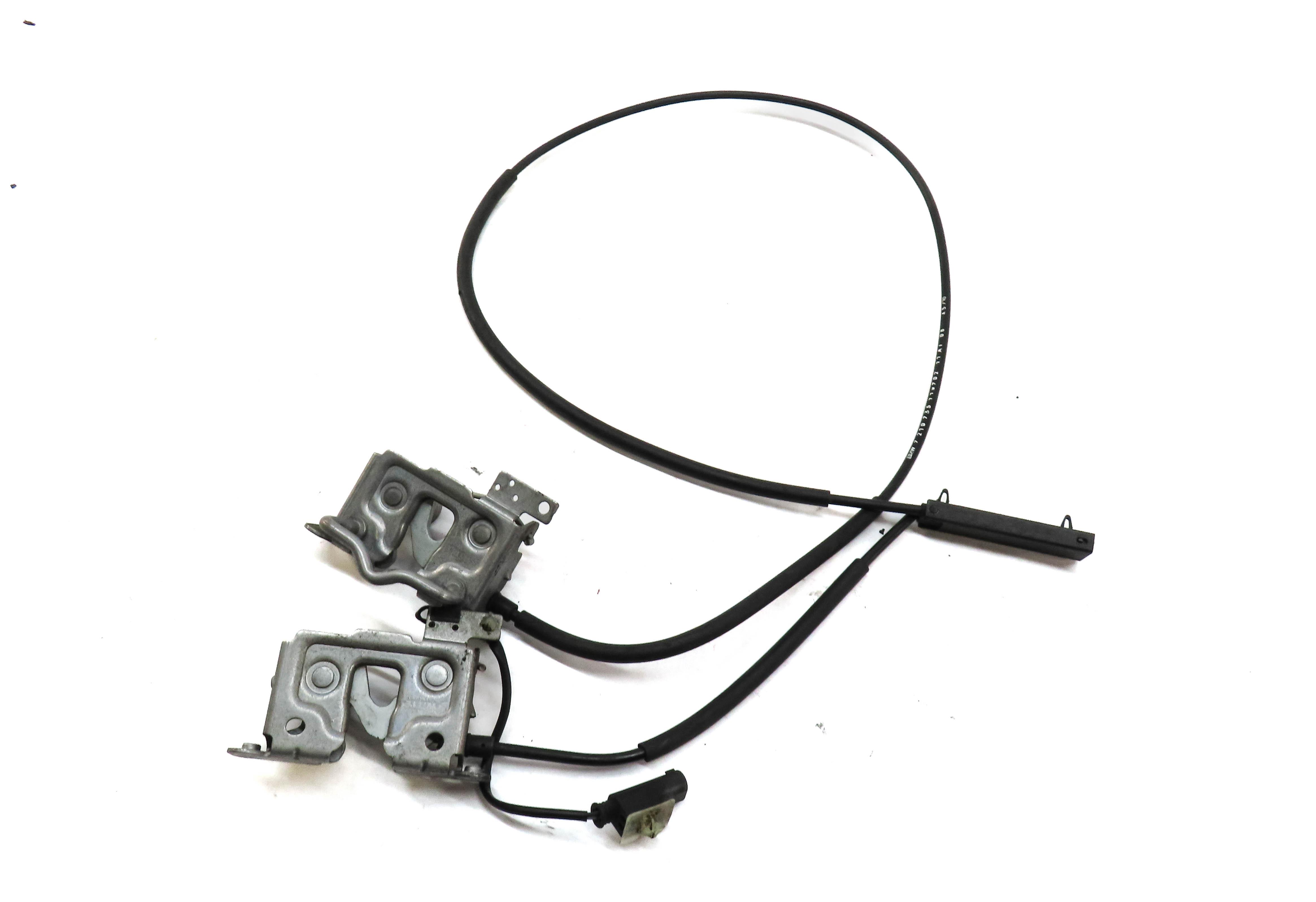2011 BMW X3 (F25) LEFT & RIGHT HOOD LATCH SET 2 w/ CABLE 51237210731 — exact item pictured