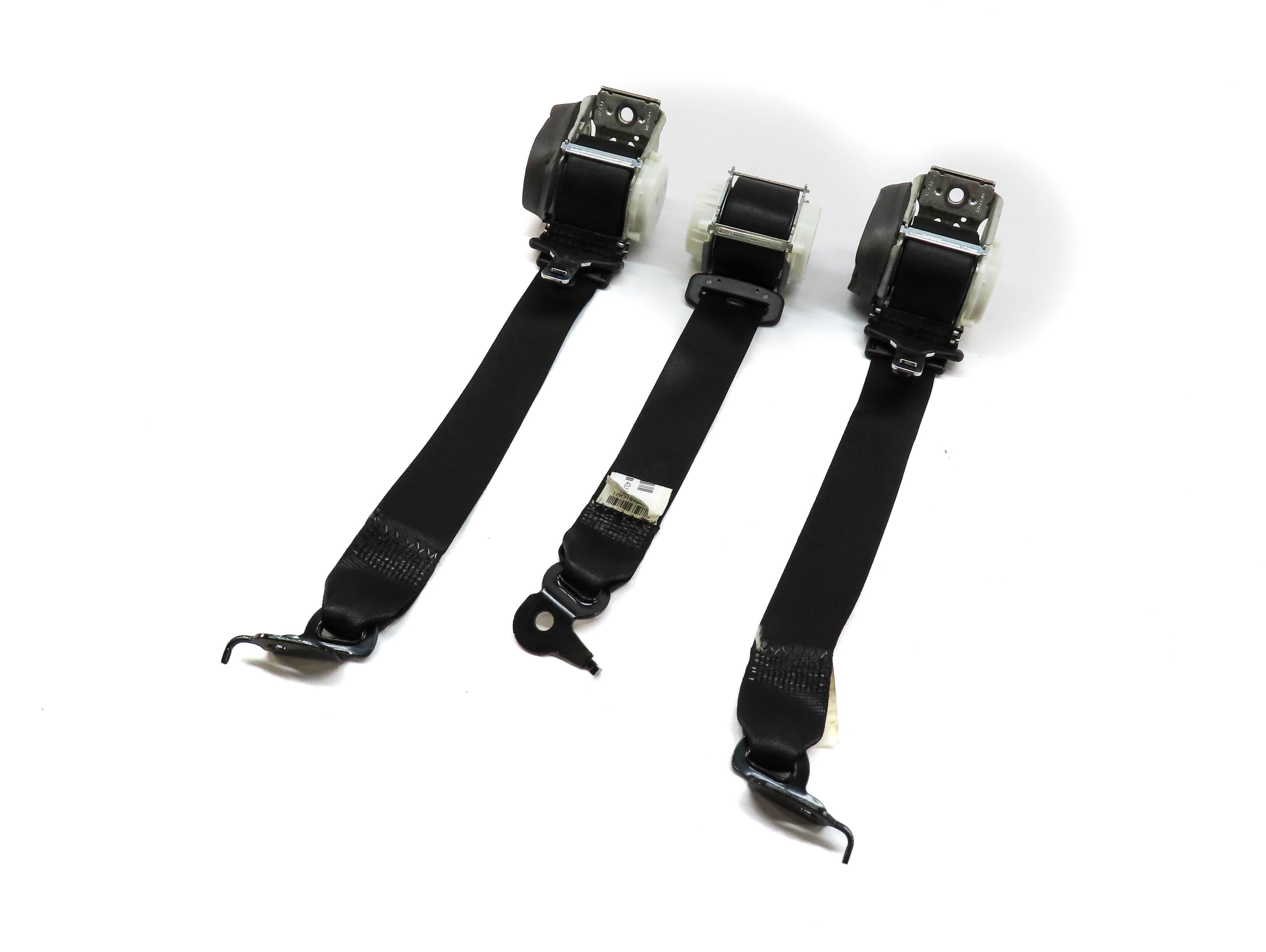 2013 BMW X3 (F25) REAR LEFT & RIGHT 2ND ROW SEATBELT RETACTOR SET 2 (BLACK) — exact item pictured