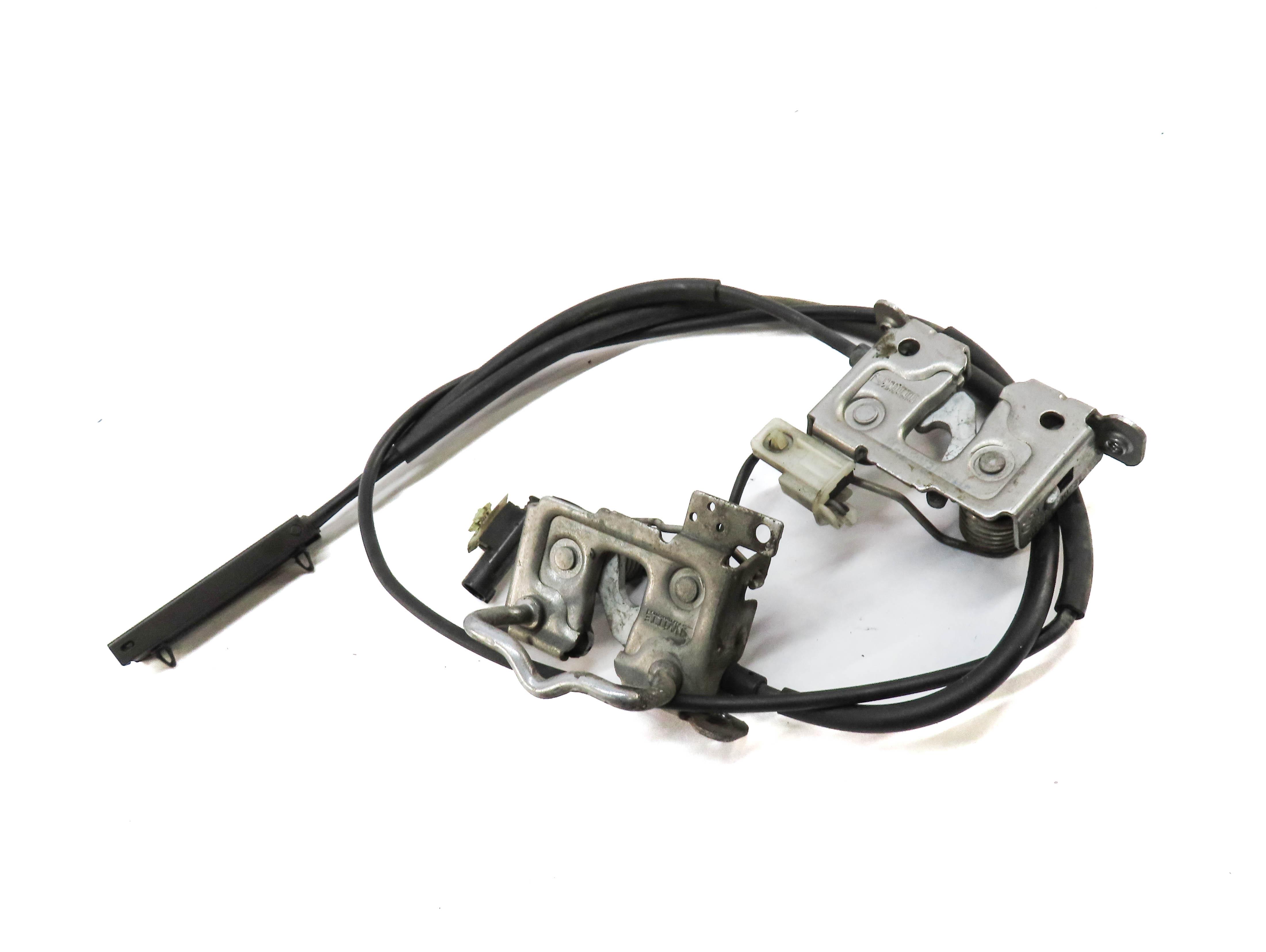 2013 BMW X3 (F25) FRONT LEFT & RIGHT LOWER HOOD LATCH SET w/ CABLE — exact item pictured