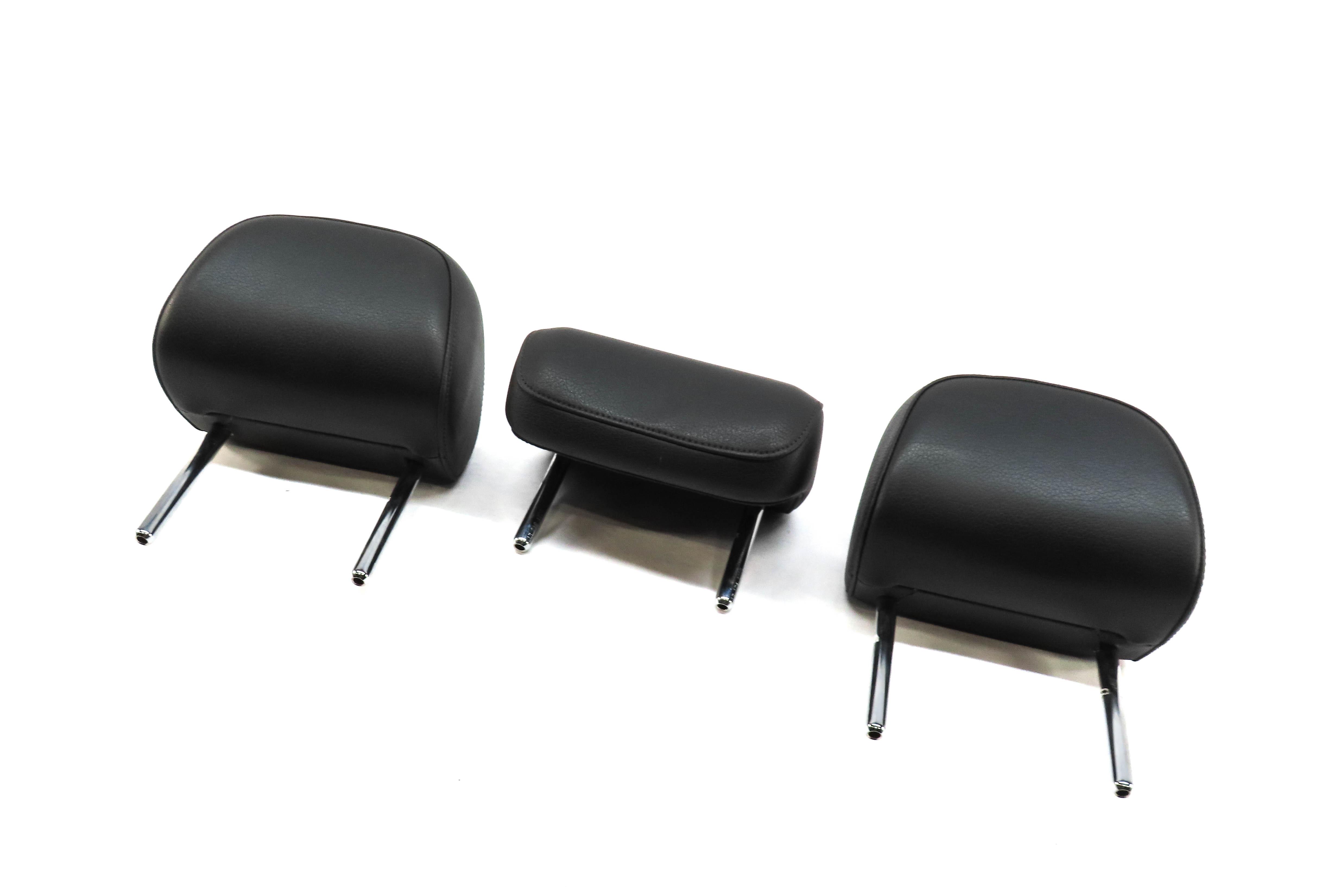 2015-2020 AUDI A3 (8V) REAR SEAT LEFT CENTER RIGHT HEADREST SET-3 (BLACK) — exact item pictured