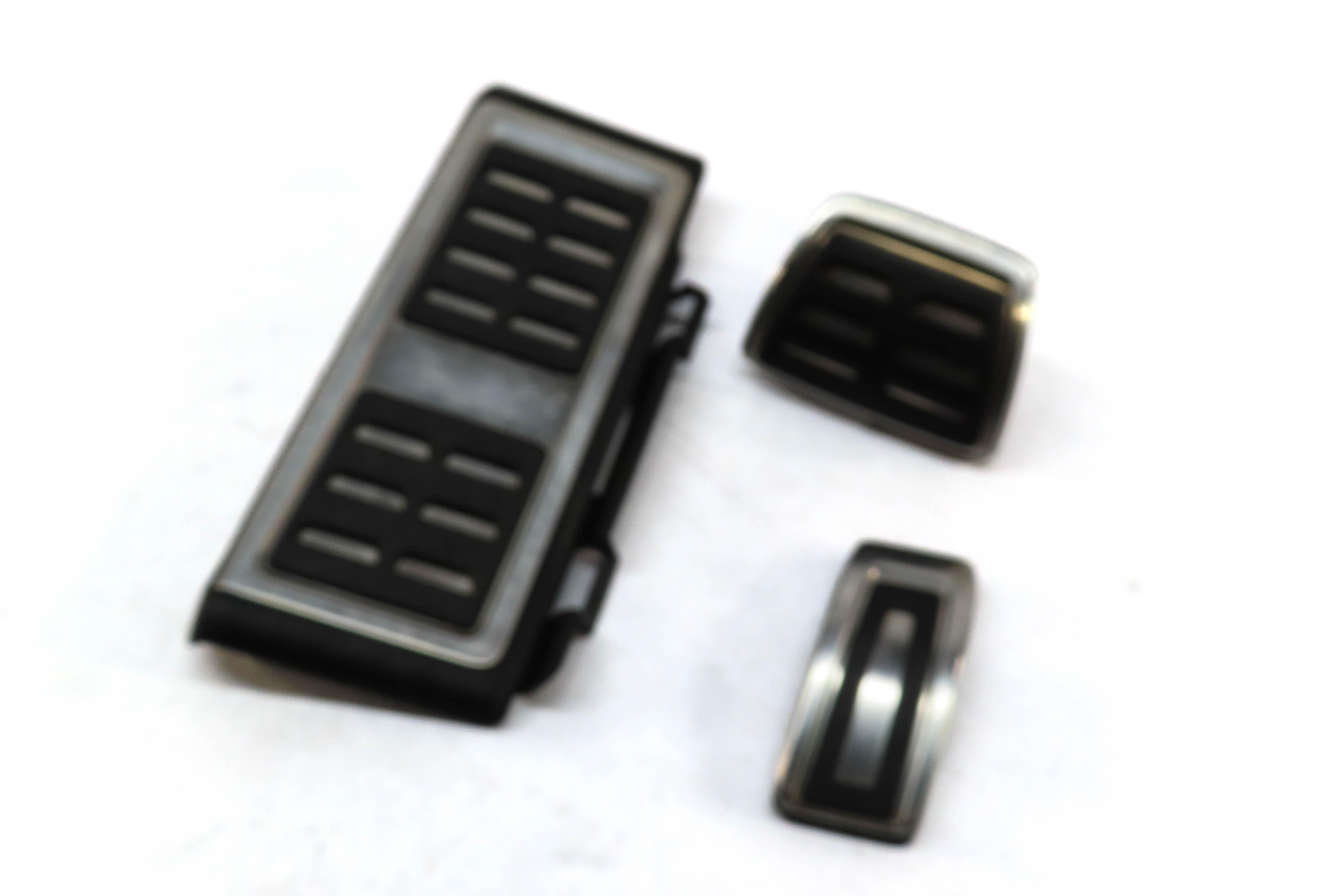 2015 AUDI A3 (8V) GAS BRAKE PEDAL COVER SET (SILVER & BLACK) — exact item pictured