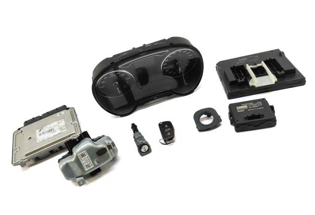 16-18 AUDI A3 E-TRON HYBRID (8V) SPEEDOMETER ECM BCM BODY ENGINE MODULE KEY SET — exact item pictured
