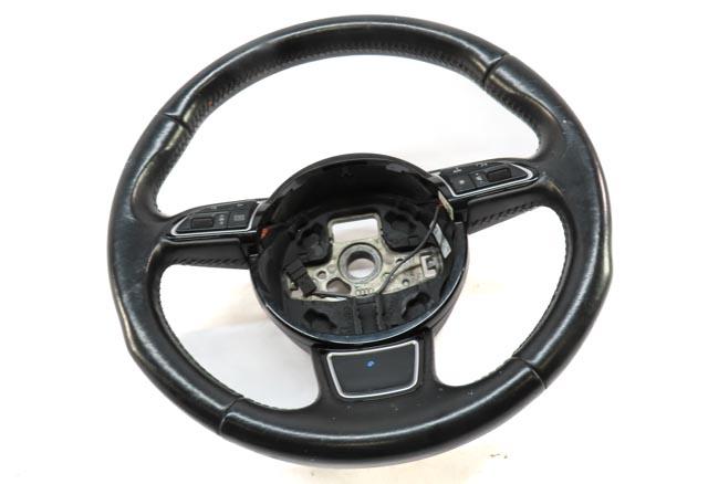 15-16 AUDI A3 (8V) LEFT DRIVER 3-SPOKE SPORT STEERING WHEEL w/ SWITCHES (BLACK) — exact item pictured