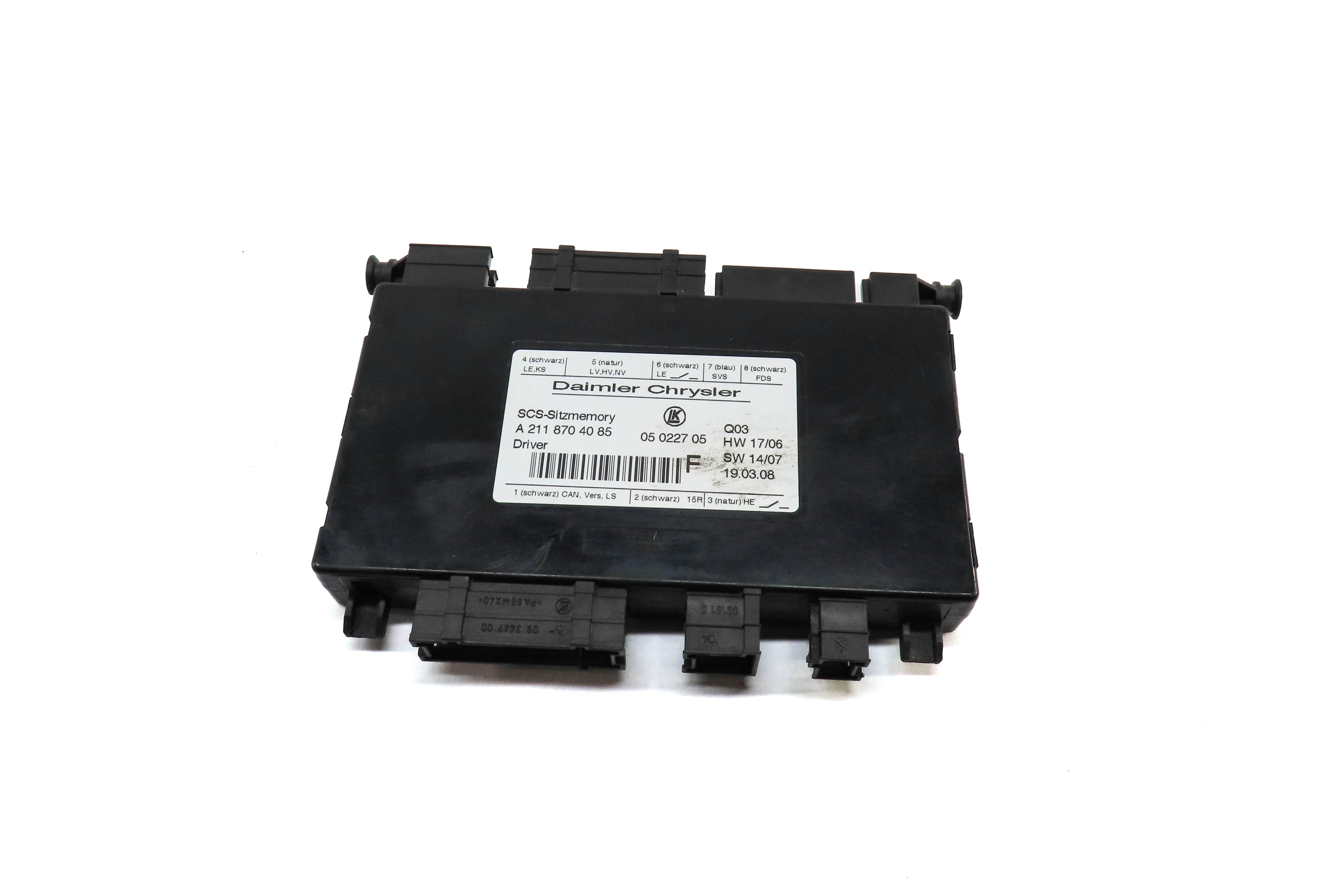 2008 MERCEDES GL550 (X164) FRONT LEFT DRIVER SEAT CONTROL MODULE 2118704085 — exact item pictured