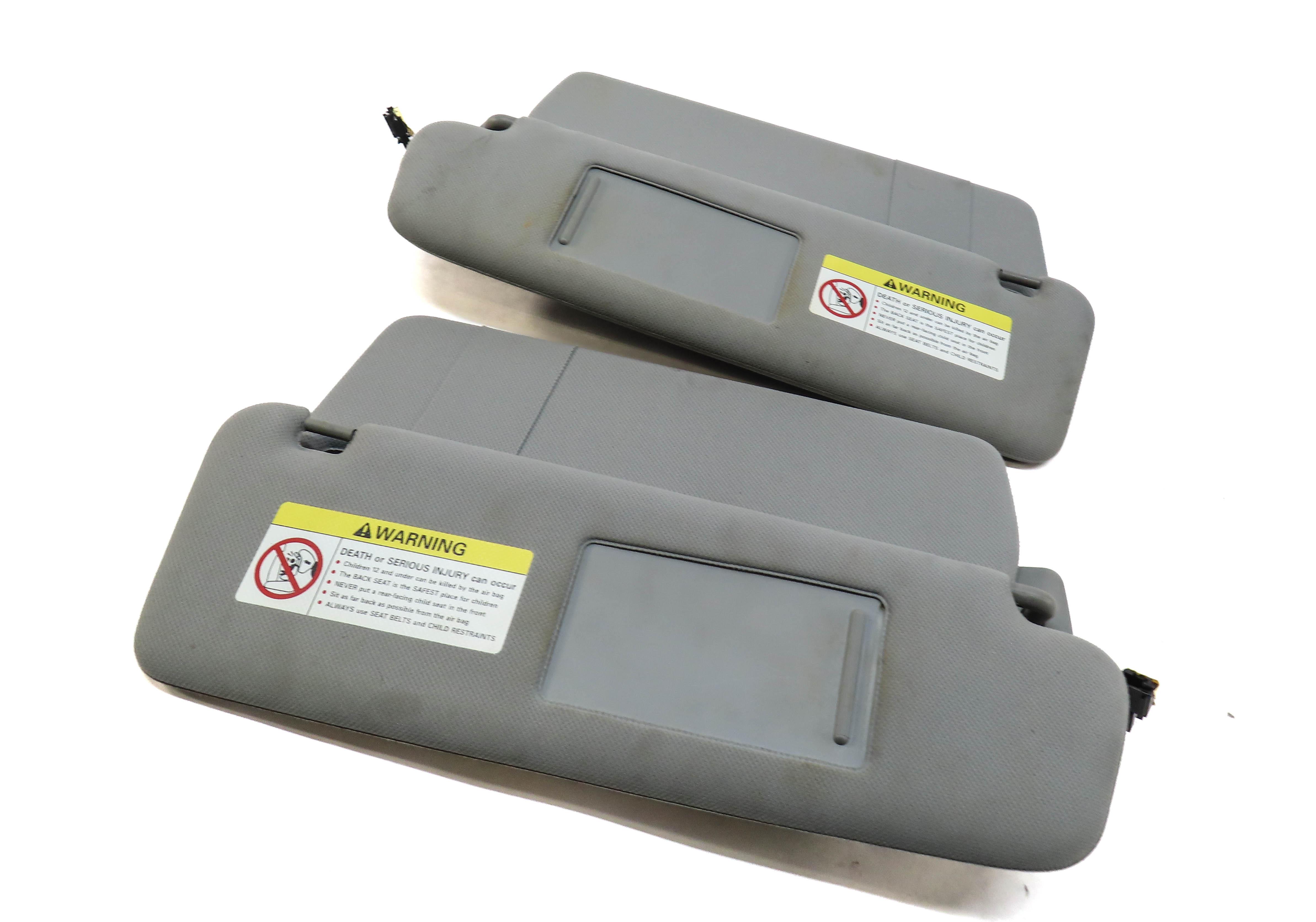 03-05 PORSCHE CAYENNE (955) FRONT LEFT & RIGHT DUAL FLAP SUN VISOR SET2 (GRAY) — exact item pictured