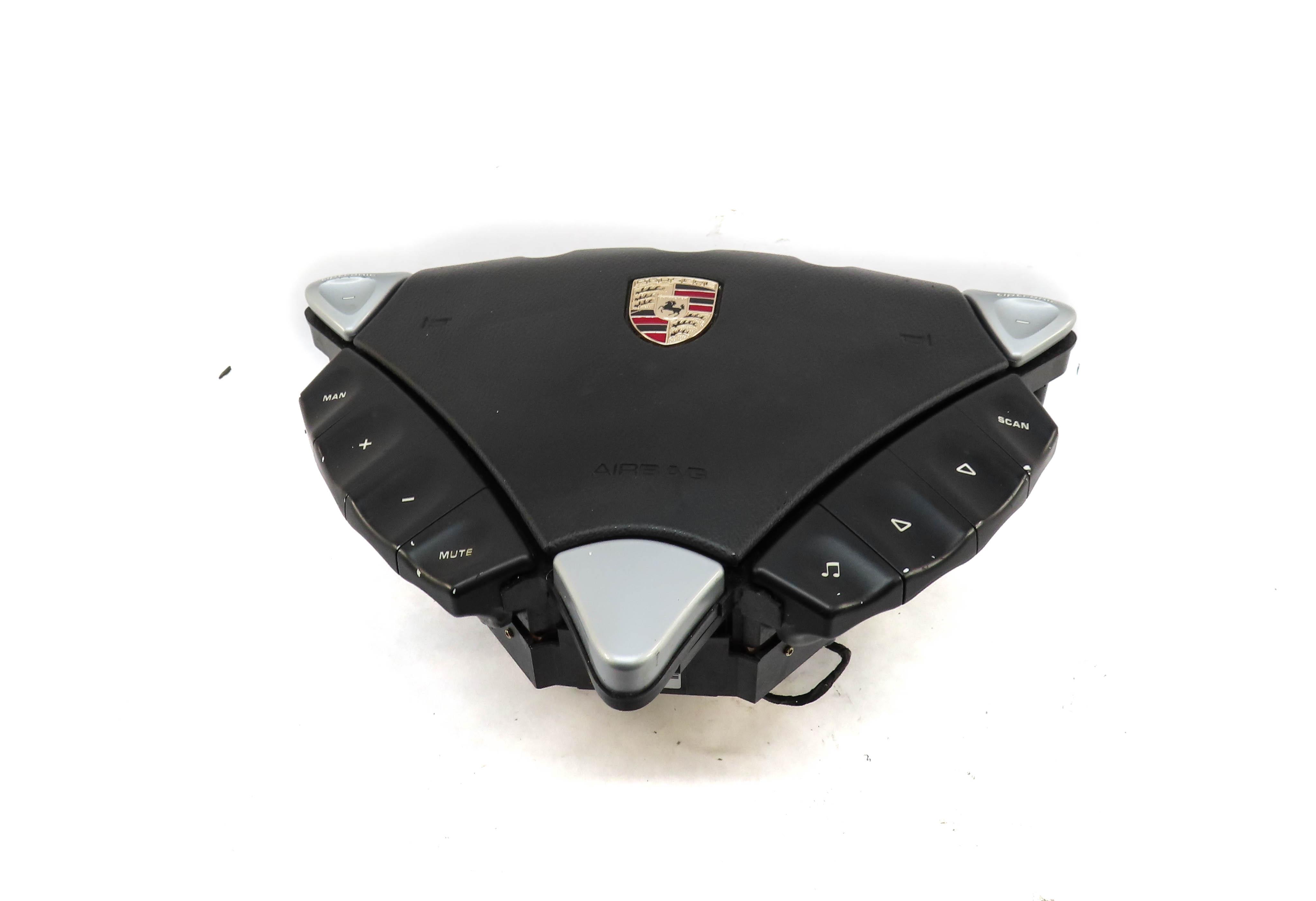 03-04 PORSCHE CAYENNE (955) DRIVER HEATED STEERING WHEEL AIRBAG AIR BAG (BLACK) — exact item pictured