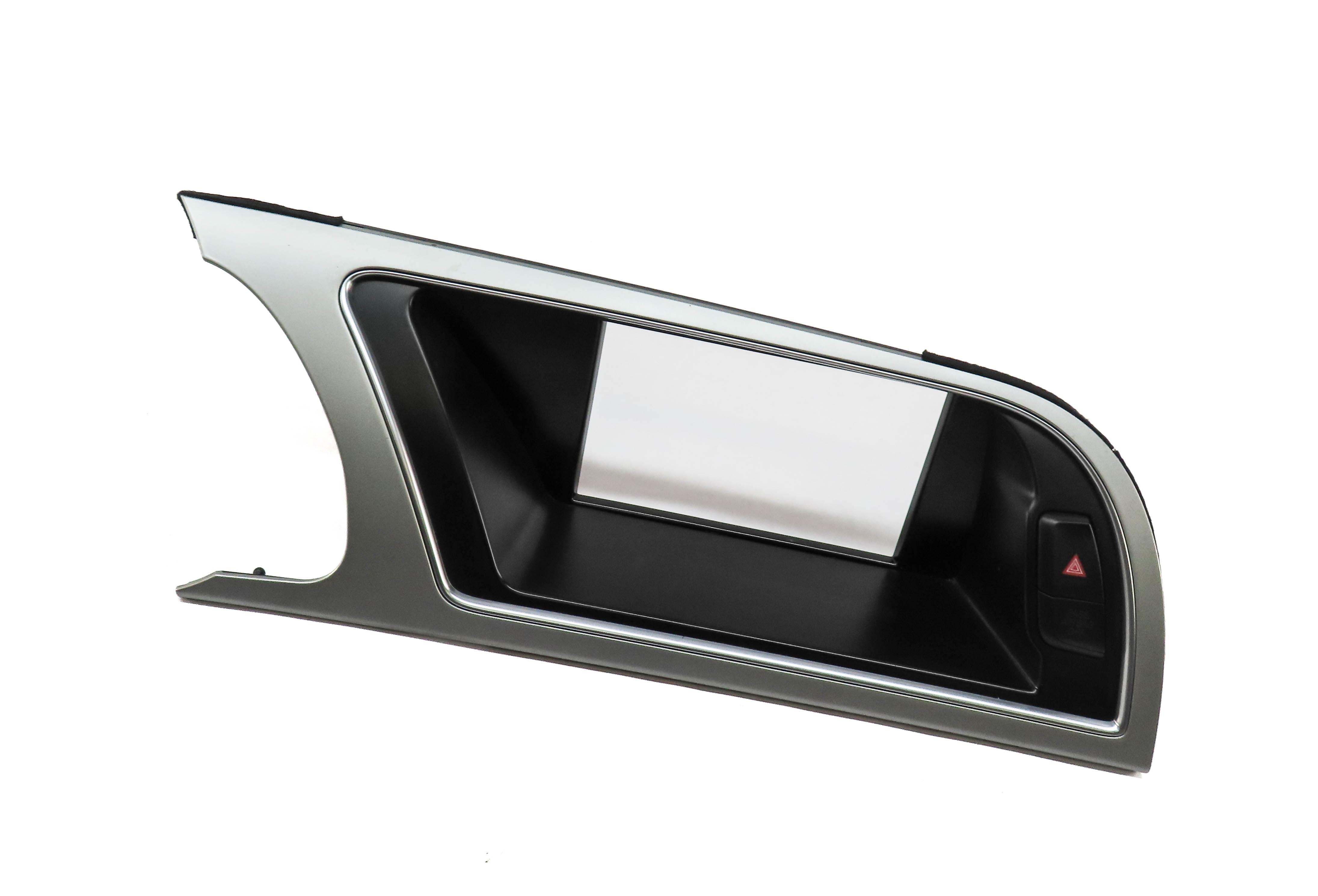 2010 AUDI A5 (B8 8T) FRONT DASH GPS NAVIGATION SCREEN TRIM w/ HAZARD SWITCH — exact item pictured