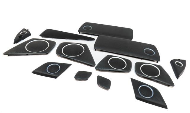2011 AUDI A4 (B8 8K) DOOR DASH DECK SPEAKER GRILLE SET (BANG & OLUFSEN - BLACK) — exact item pictured