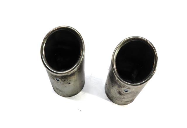 09-12 AUDI A4 (B8 8K) 2.0L REAR LEFT & RIGHT EXHAUST MUFFLER TIP SET (SILVER) — exact item pictured