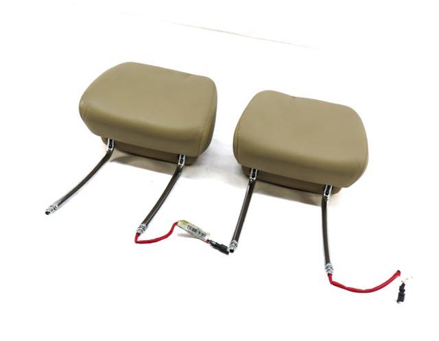 10-14 BMW X5 X6 E70 E71 FRONT LEFT & RIGHT ACTIVE SEAT HEADREST (BEIGE LEATHER) — exact item pictured