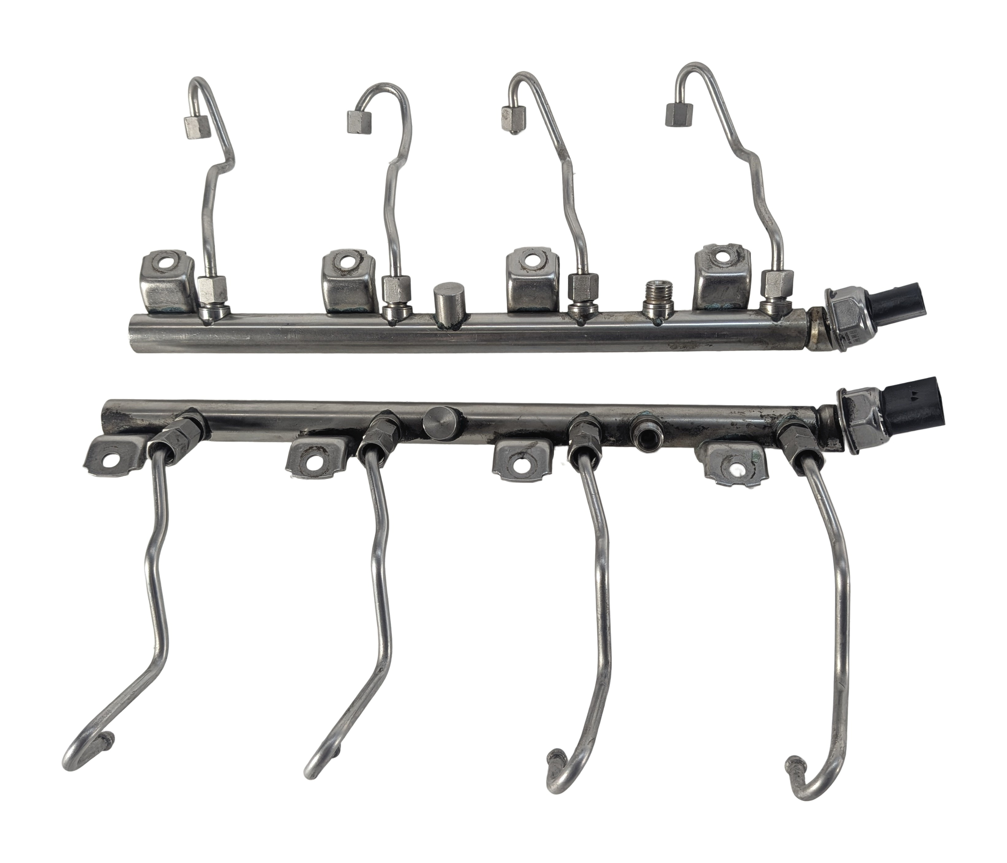 2013 BMW X5 (E70) 4.4L (N63) ENGINE HIGH PRESSURE FUEL RAIL SET/2 w/LINES SENSOR — exact item pictured