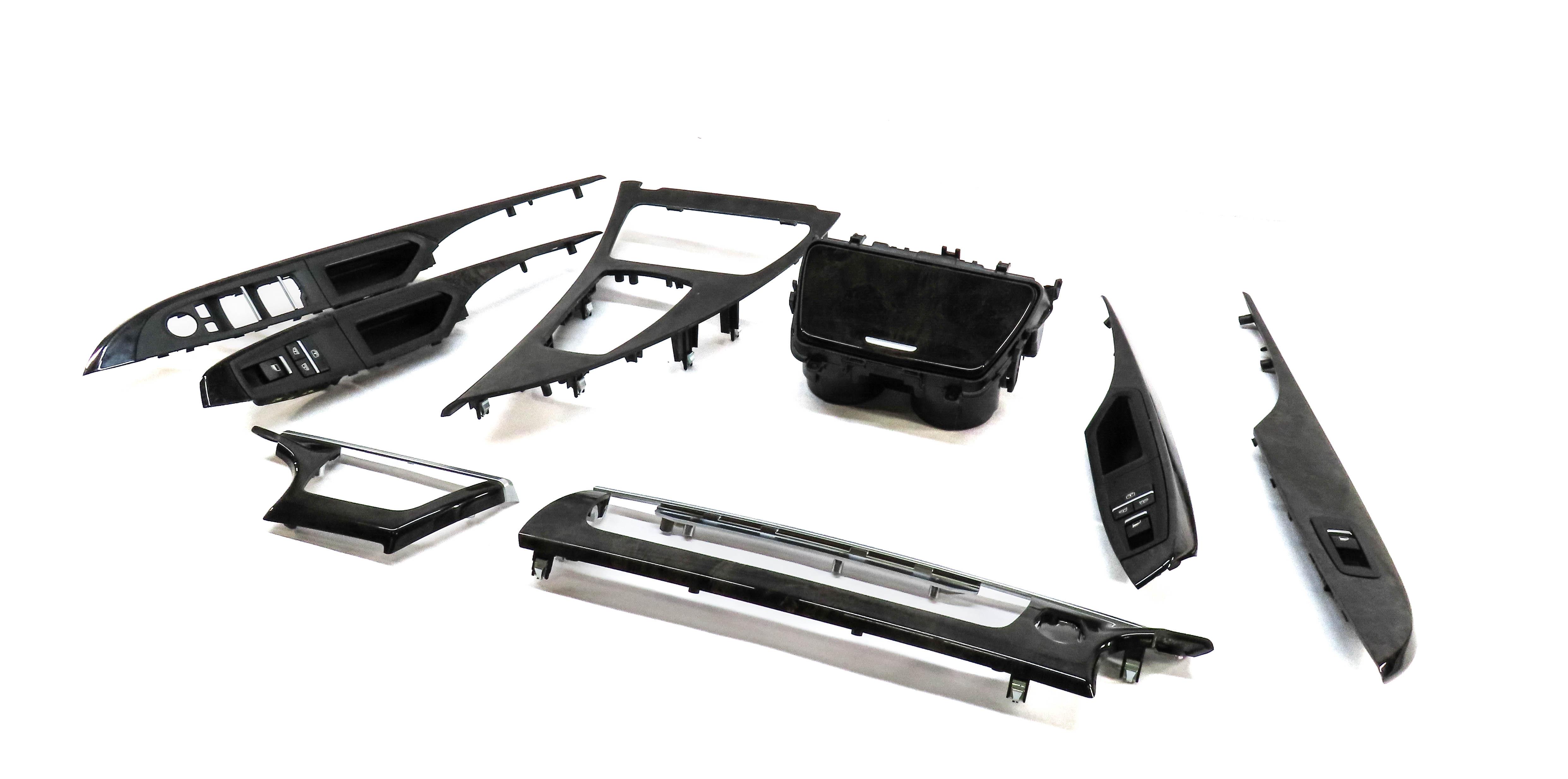 2013 BMW 640i GRAN COUPE (F06) FRONT REAR LEFT RIGHT GREY POPLAR WOOD TRIM SET 8 — exact item pictured