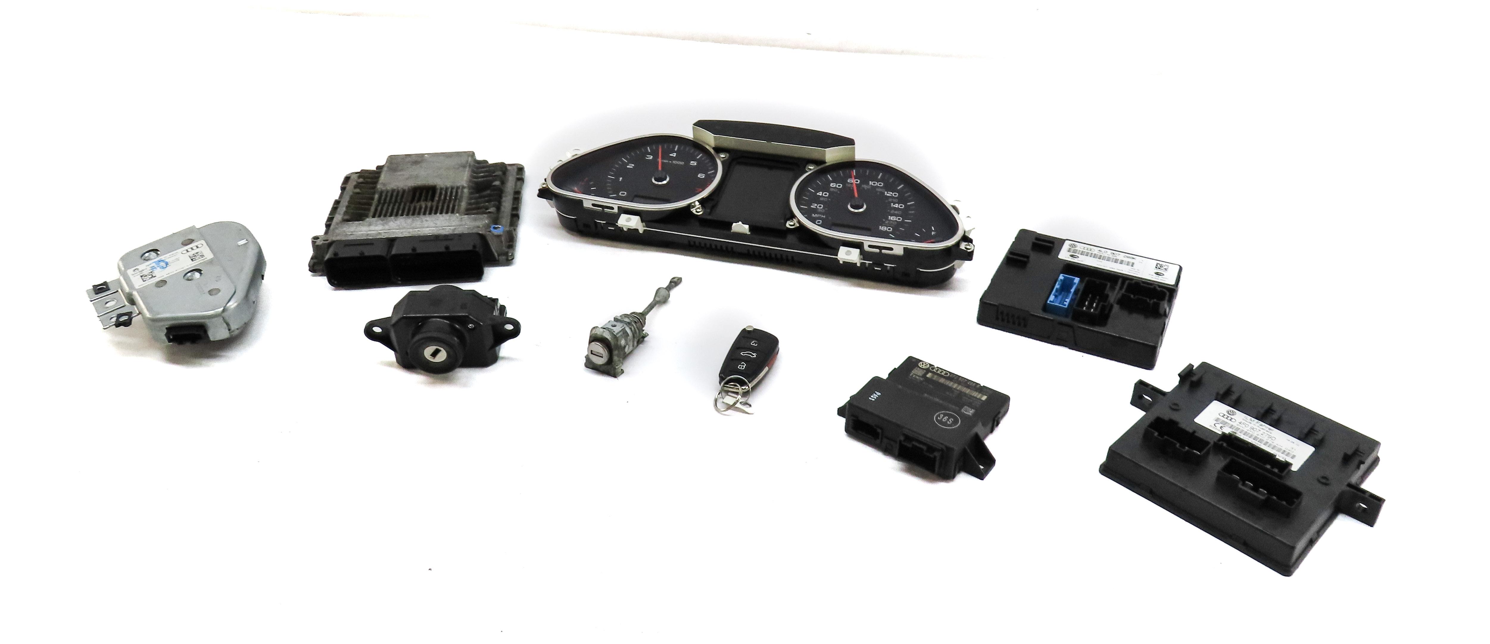 13-15 AUDI Q7 (4L) 3.0L CTWB SUPERCHARGED ENGINE BCM IMMOBILIZER MODULE KEY SET — exact item pictured