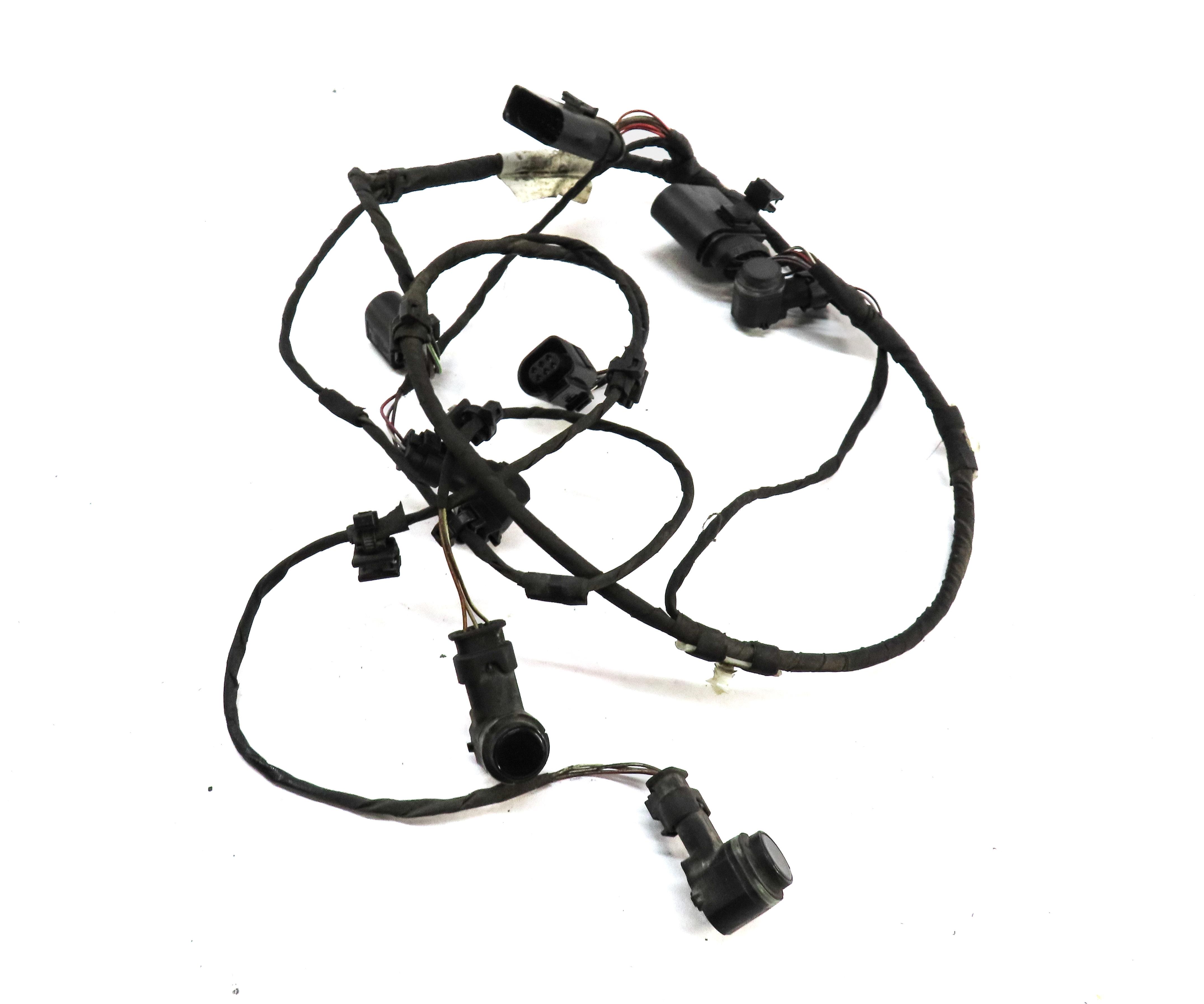 2013 AUDI Q7 (4L) REAR PARK ASSIST PDC SENSOR SET4 (BLACK) w/ WIRE HARNESS — exact item pictured