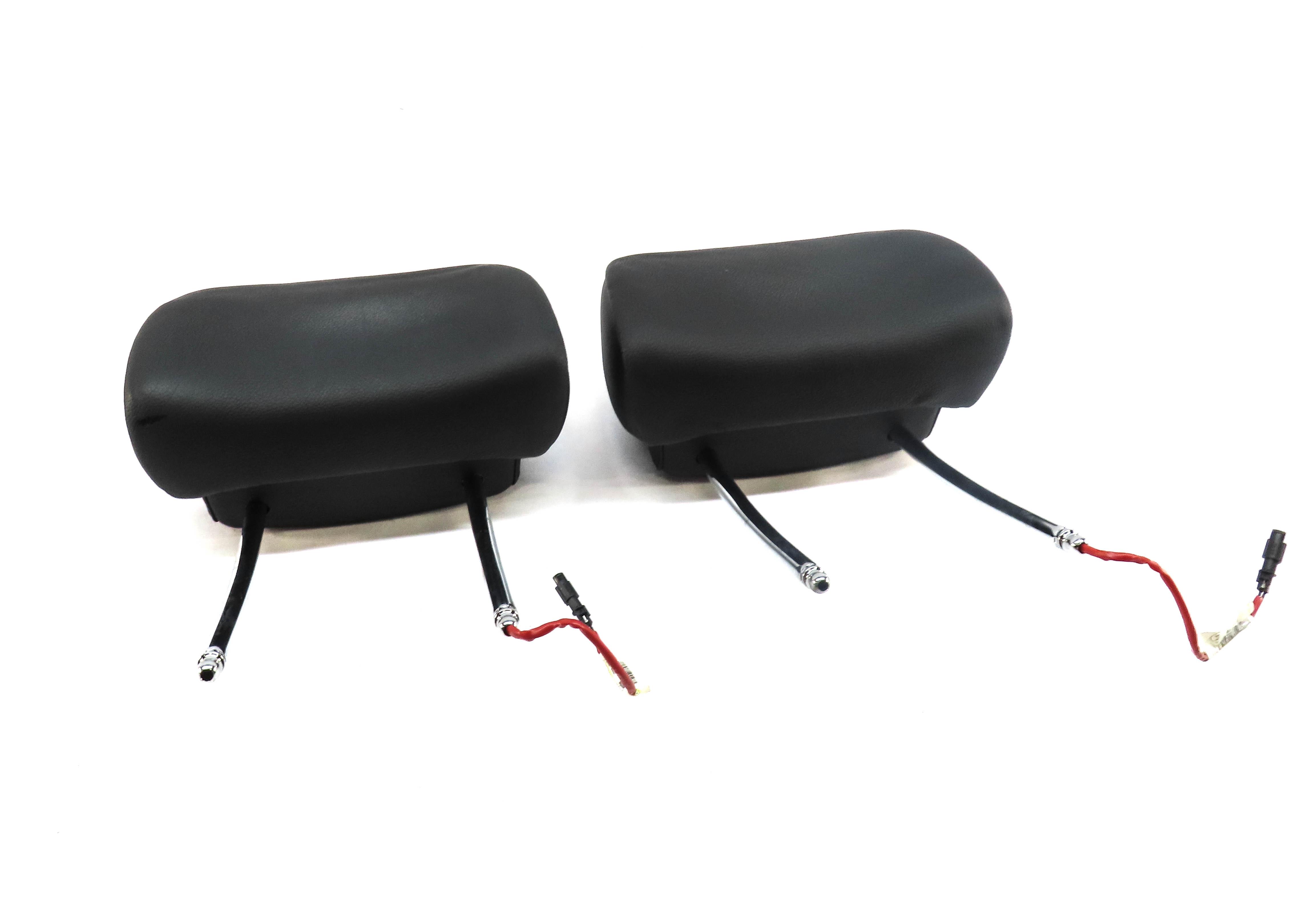 08-10 BMW X5 X6 (E70 E71) FRONT LEFT & RIGHT HEADREST SET (BLACK NEVADA LEATHER) — exact item pictured