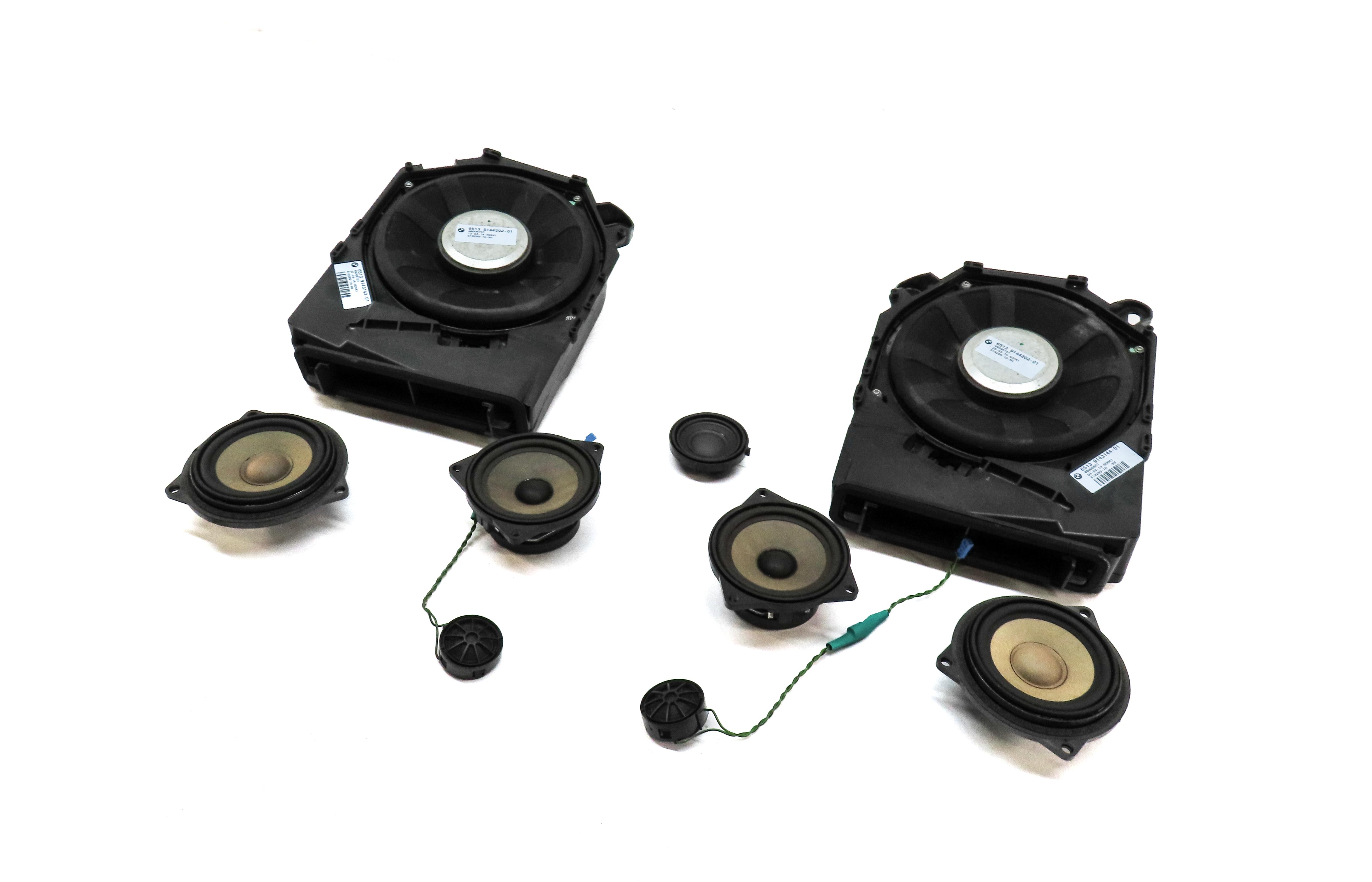 2015 BMW X1 (E84) FRONT REAR LEFT RIGHT DOOR DASH DECK SPEAKER SET 9 SUB WOOFER — exact item pictured